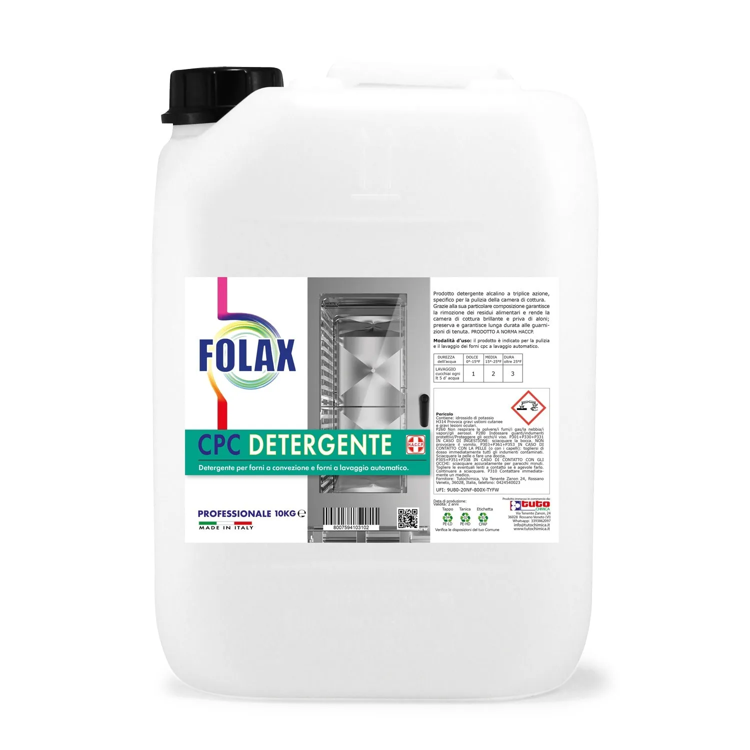 Tuto Chimica Folax CPC detergente forni 5 kg alcalino