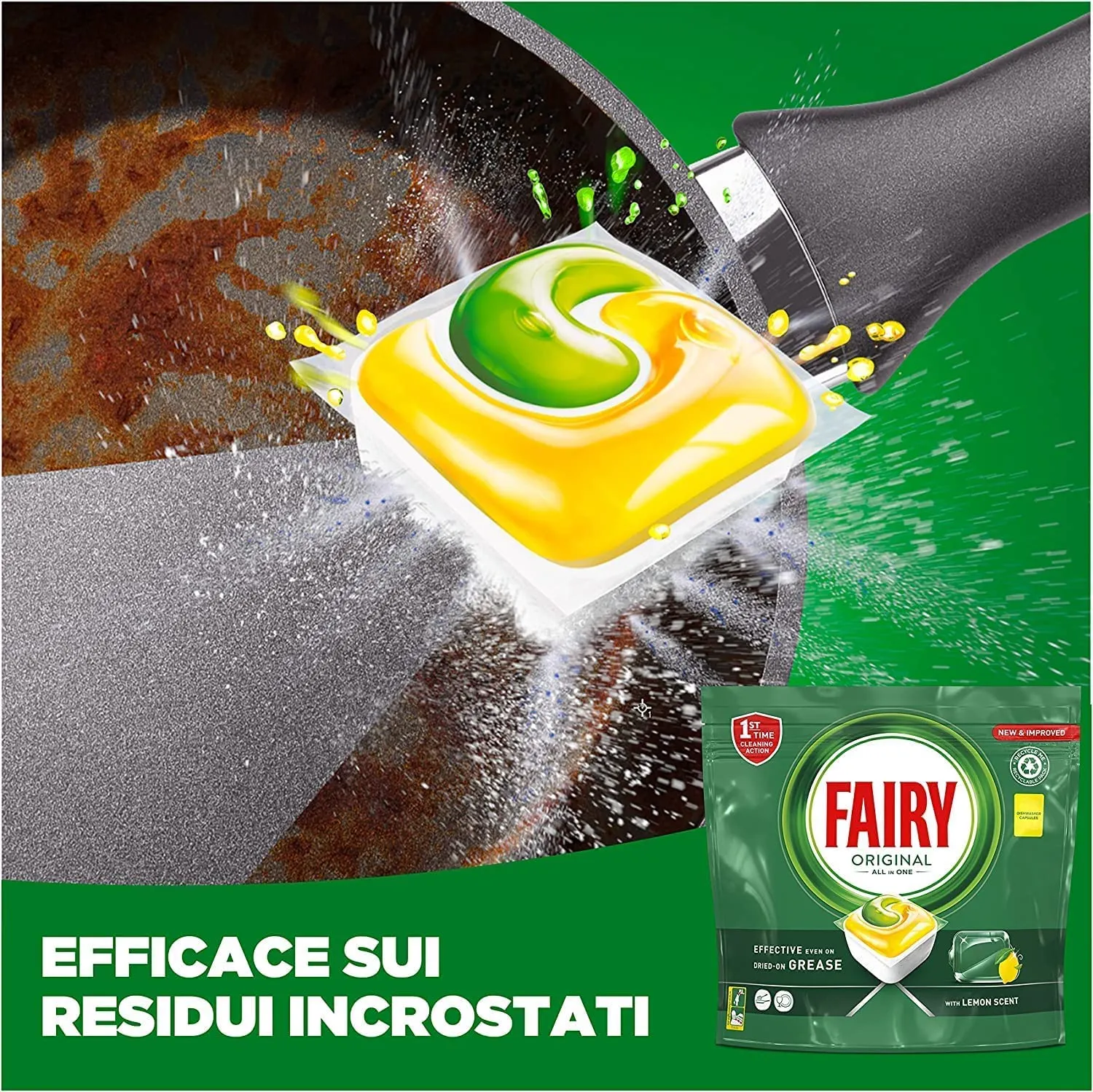 Fairy Original Limone pastiglie lavastoviglie 44 capsule brillanti