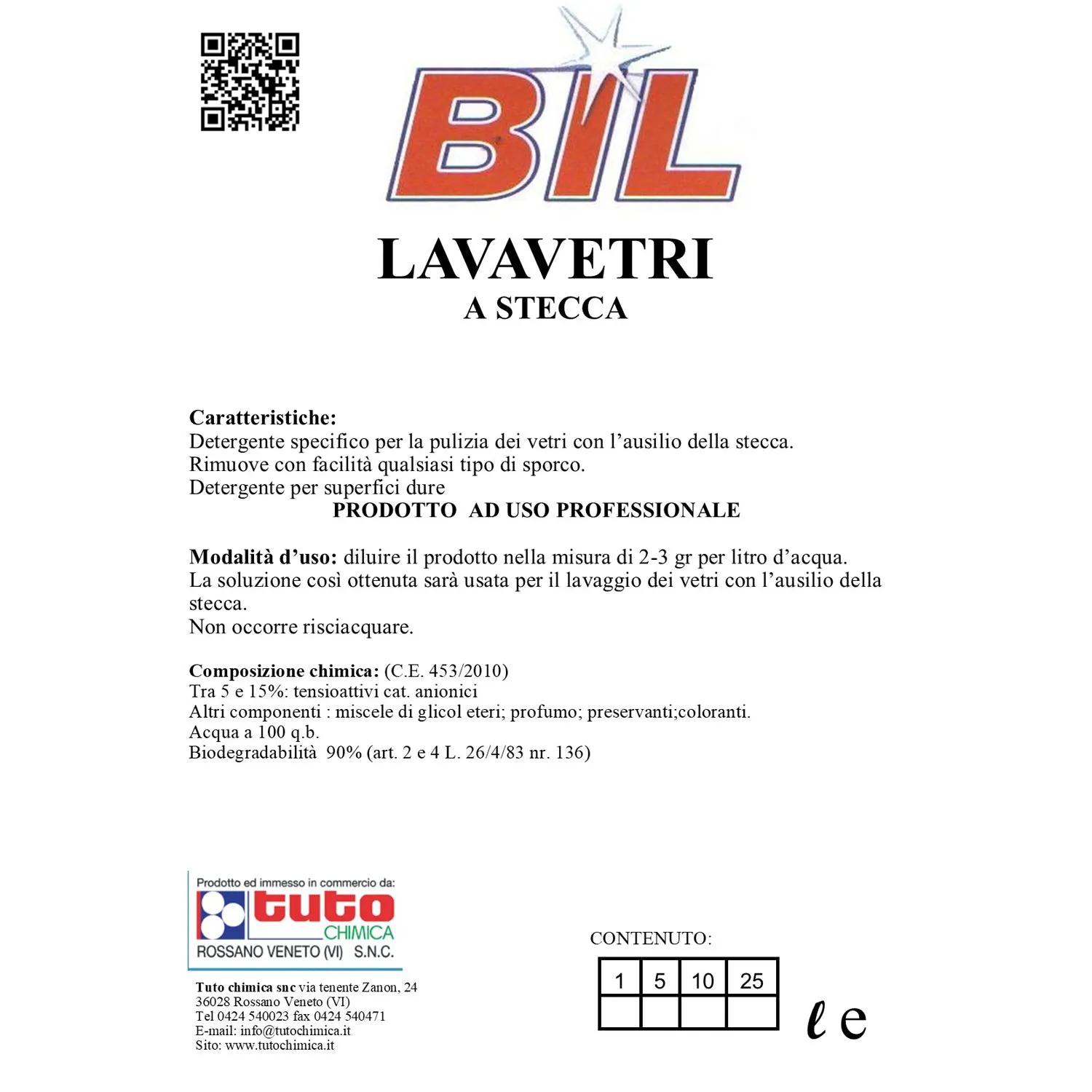 Tuto Chimica Bil lavavetri stecca 1 L senza aloni