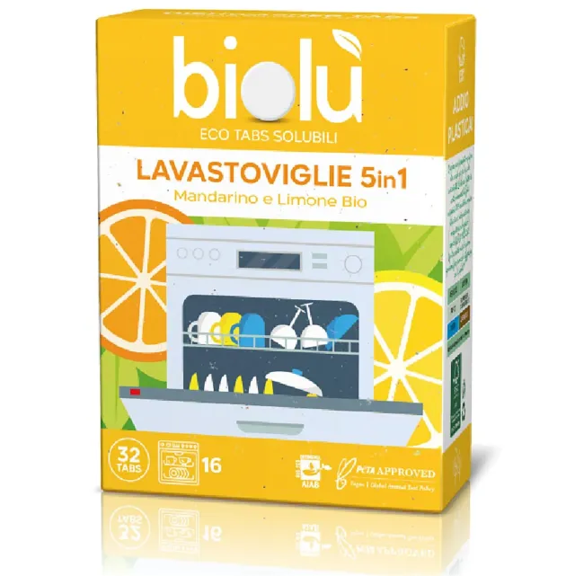 Biolù Eco Tabs detersivo lavastoviglie 32 tabs limone mandarino