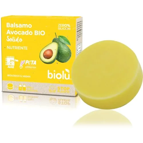 Biolù Balsamo Solido Avocado BIO capelli 60g nutriente