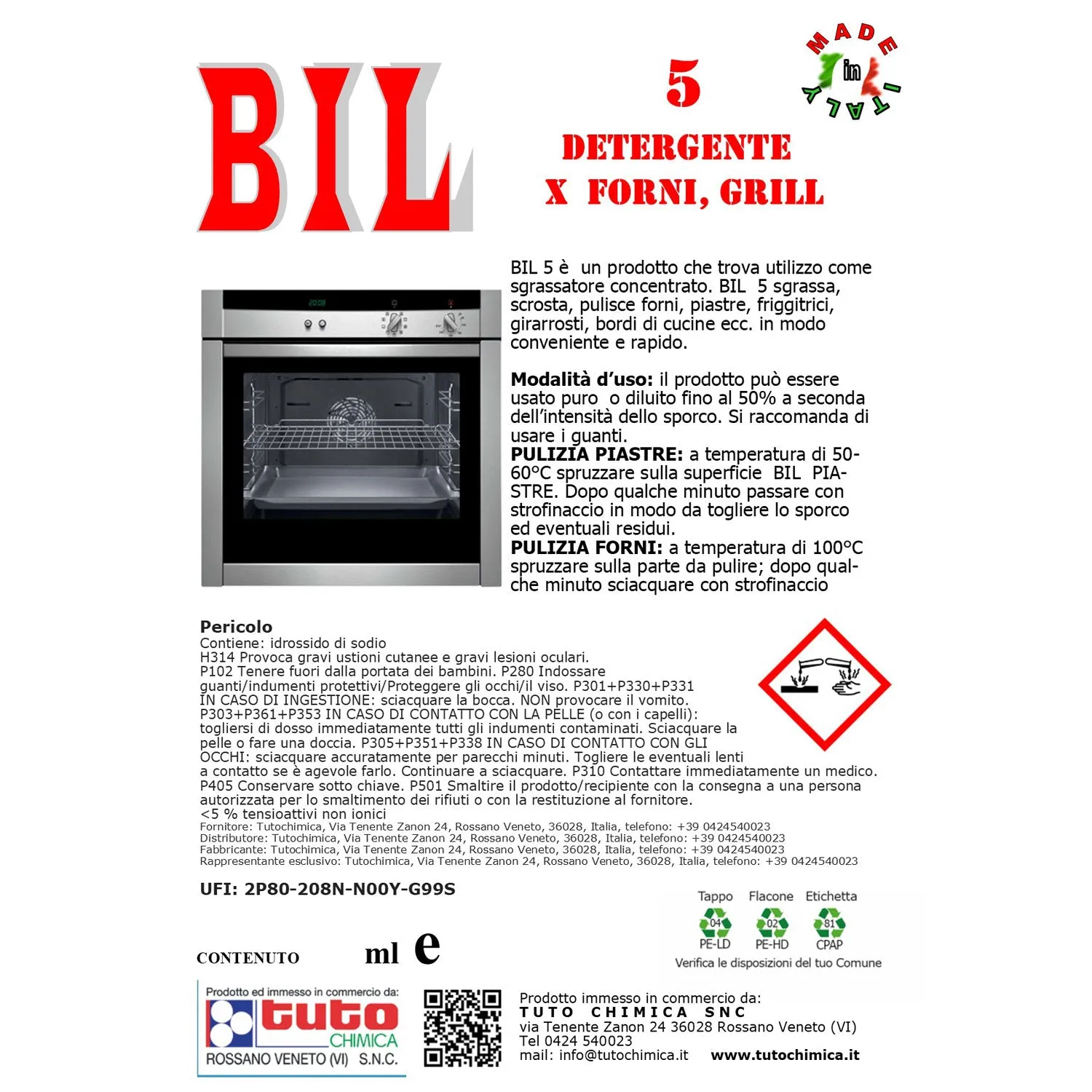 Tuto Chimica Bil 5 sgrassante forni 500ml carbonizzato