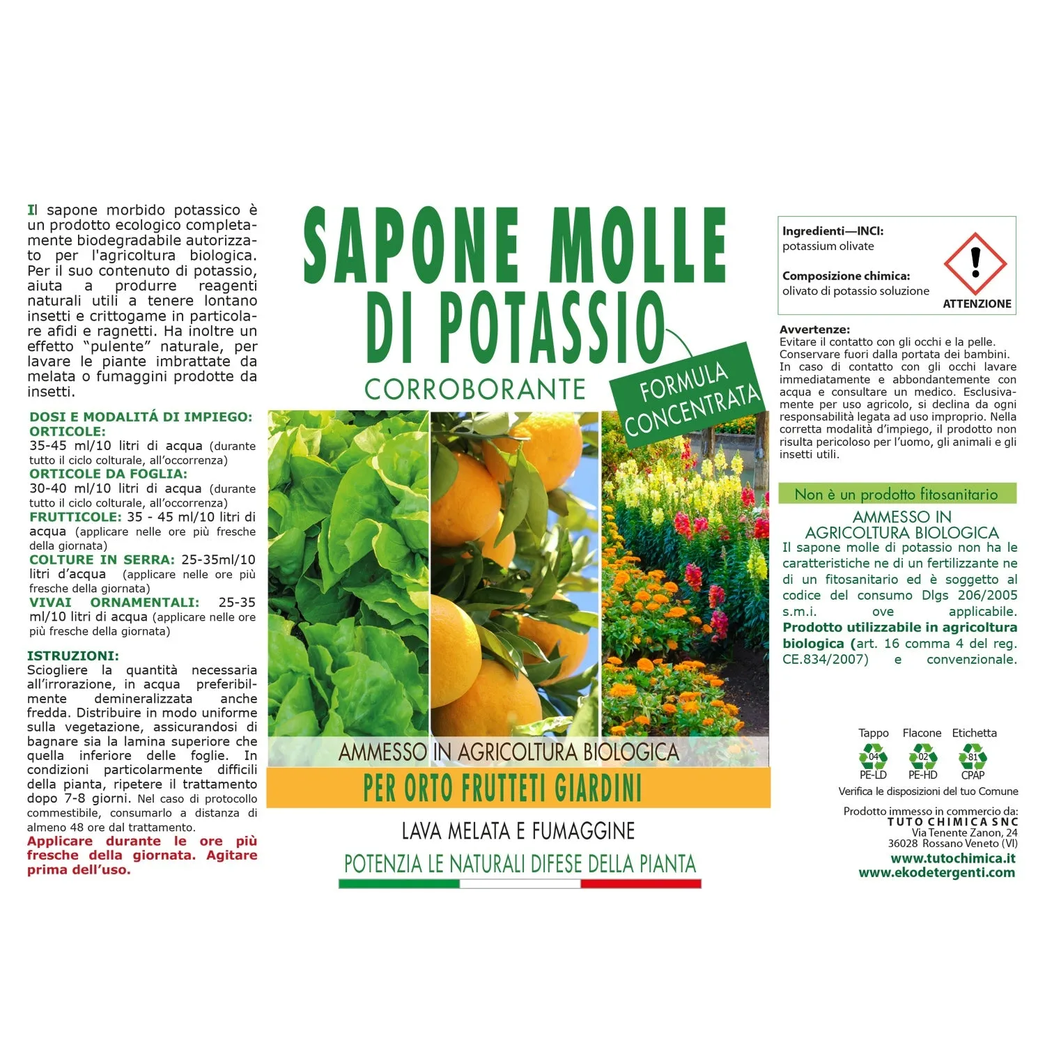 Tuto Chimica Sapone molle potassio oliva 250 ml bio