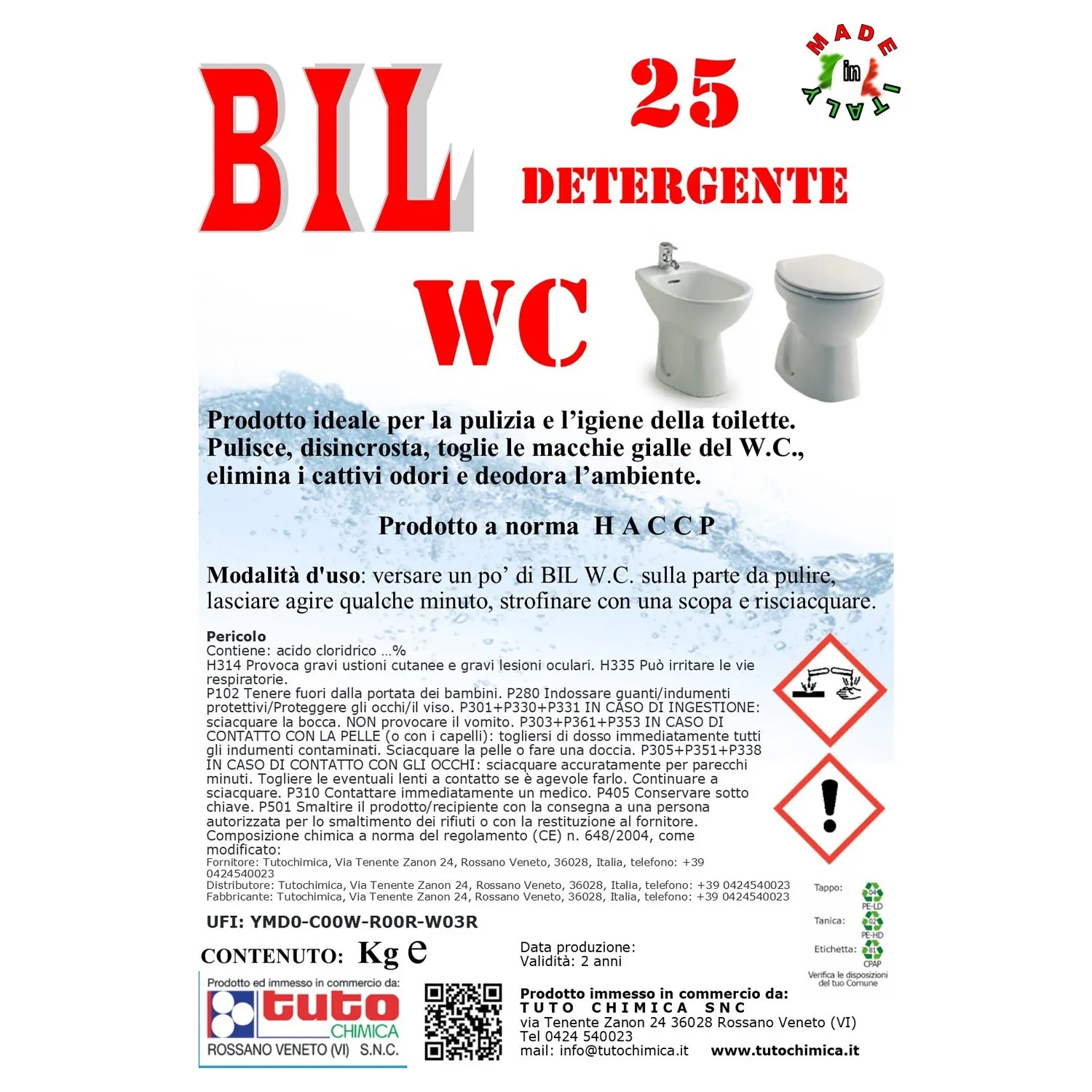 Tuto Chimica Bil 25 disincrostante WC 500 ml deodorante