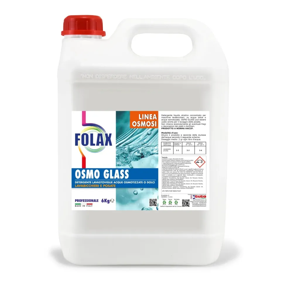 Tuto Chimica Folax Osmo Glass detergente lavabicchieri 6 kg osmosi