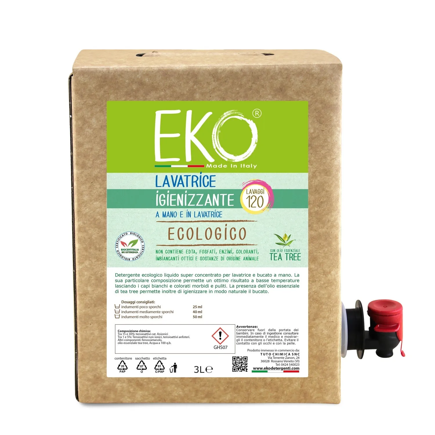 Tuto Chimica Eko Detersivo Lavatrice Tea Tree 600 ml igienizzante
