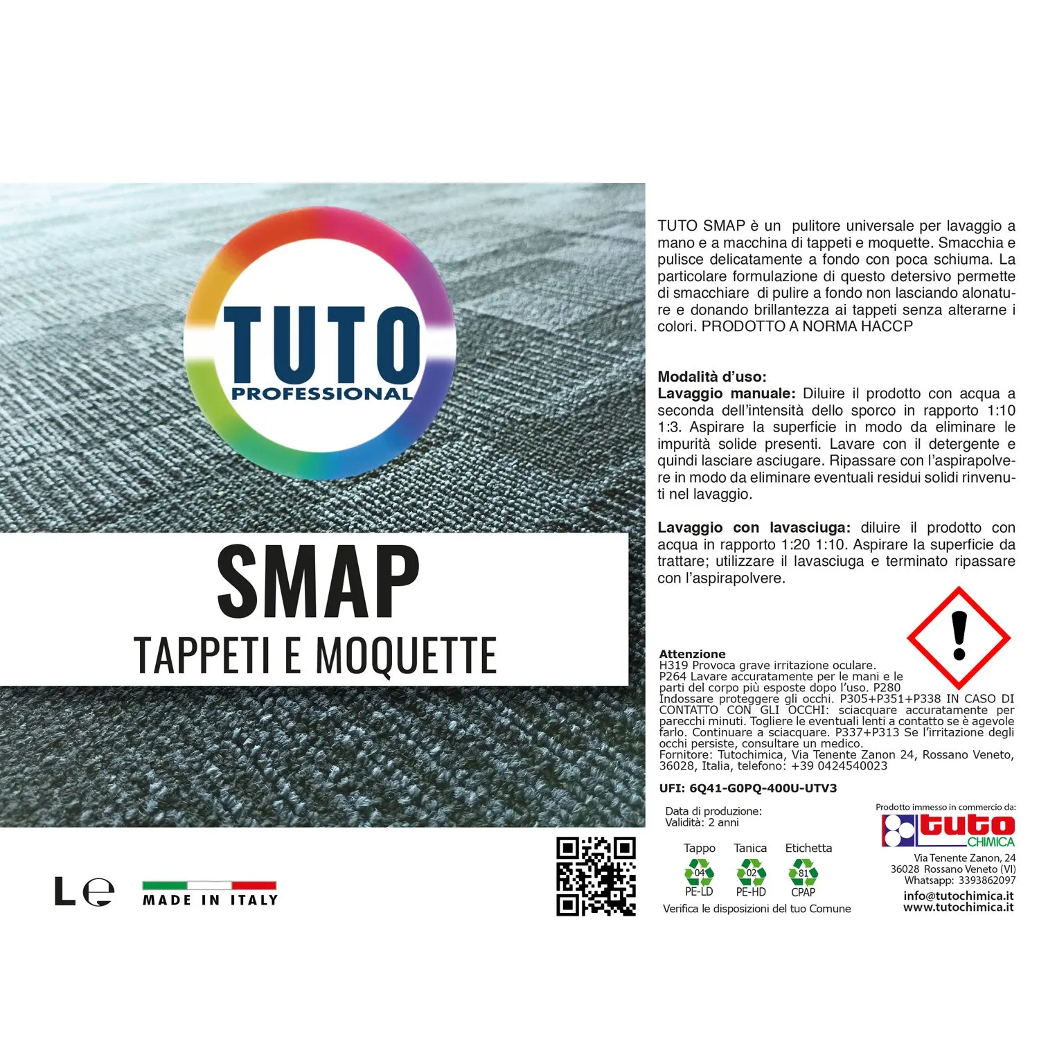 Tuto Chimica Tuto Smap detergente tappeti 500 ml