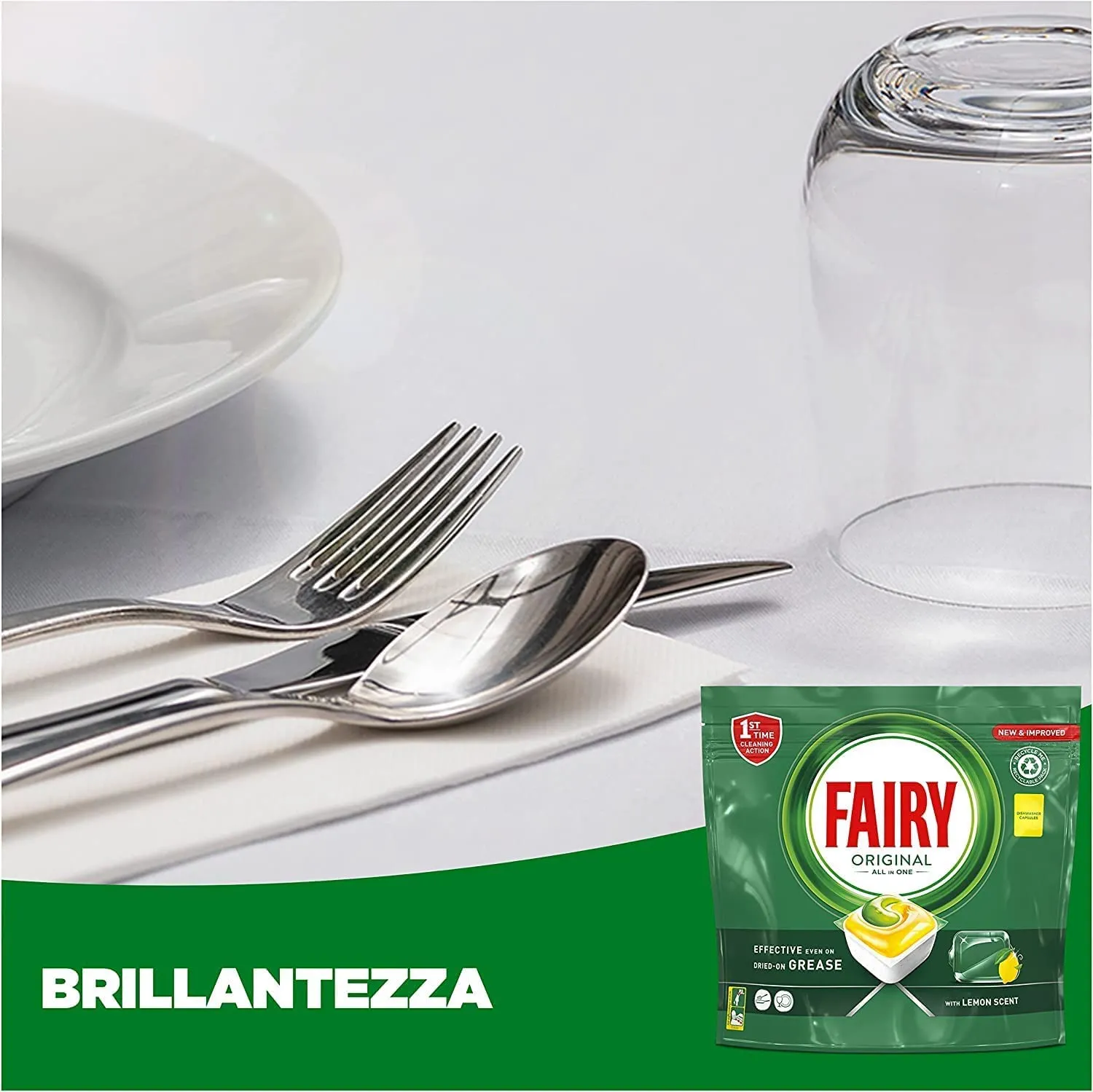 Fairy Original Limone pastiglie lavastoviglie 44 capsule brillanti