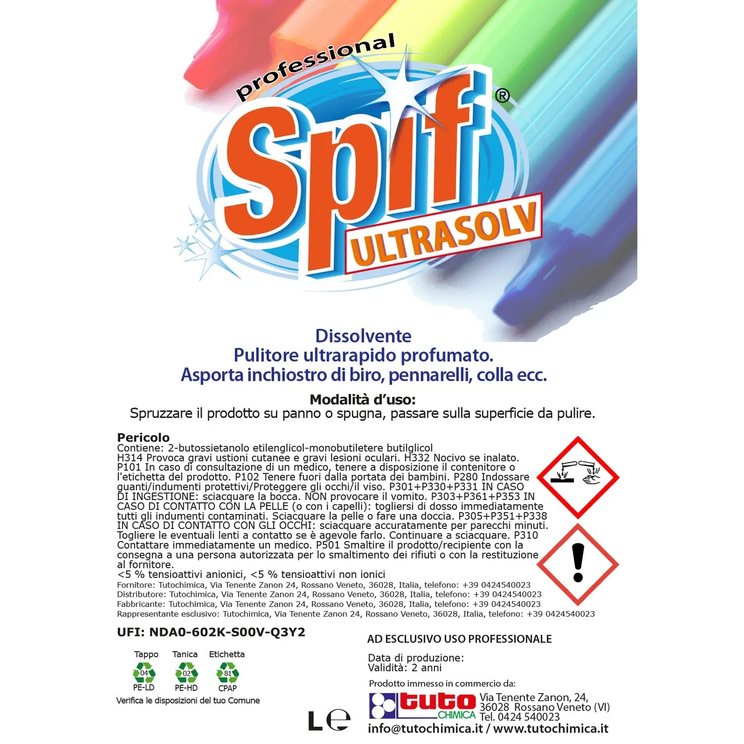 Tuto Chimica Spif Ultrasolv pulitore inchiostri 250ml rapido