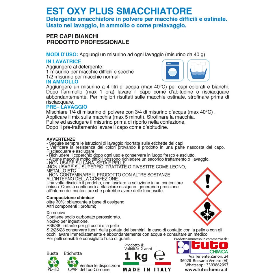 Tuto Chimica Est Oxy Plus smacchiatore bucato polvere 500 gr