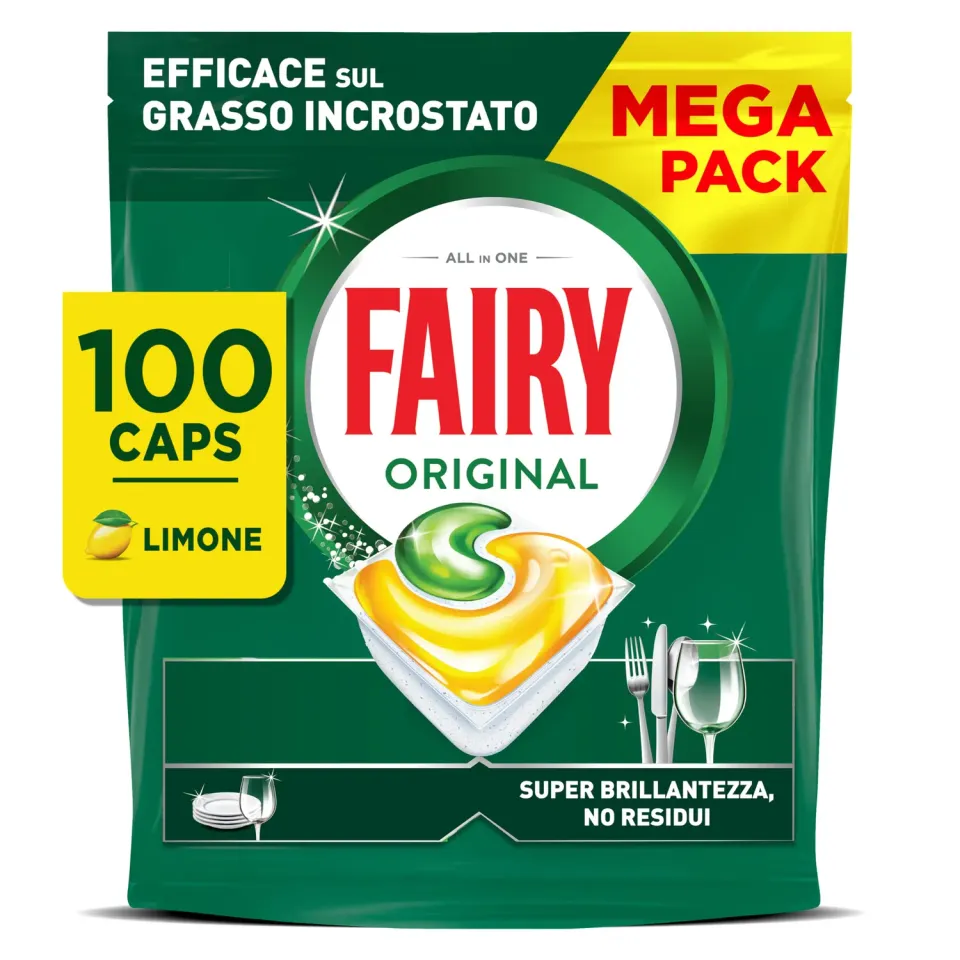 Fairy Original Pastiglie Lavastoviglie 100 Caps Limone Sgrassante