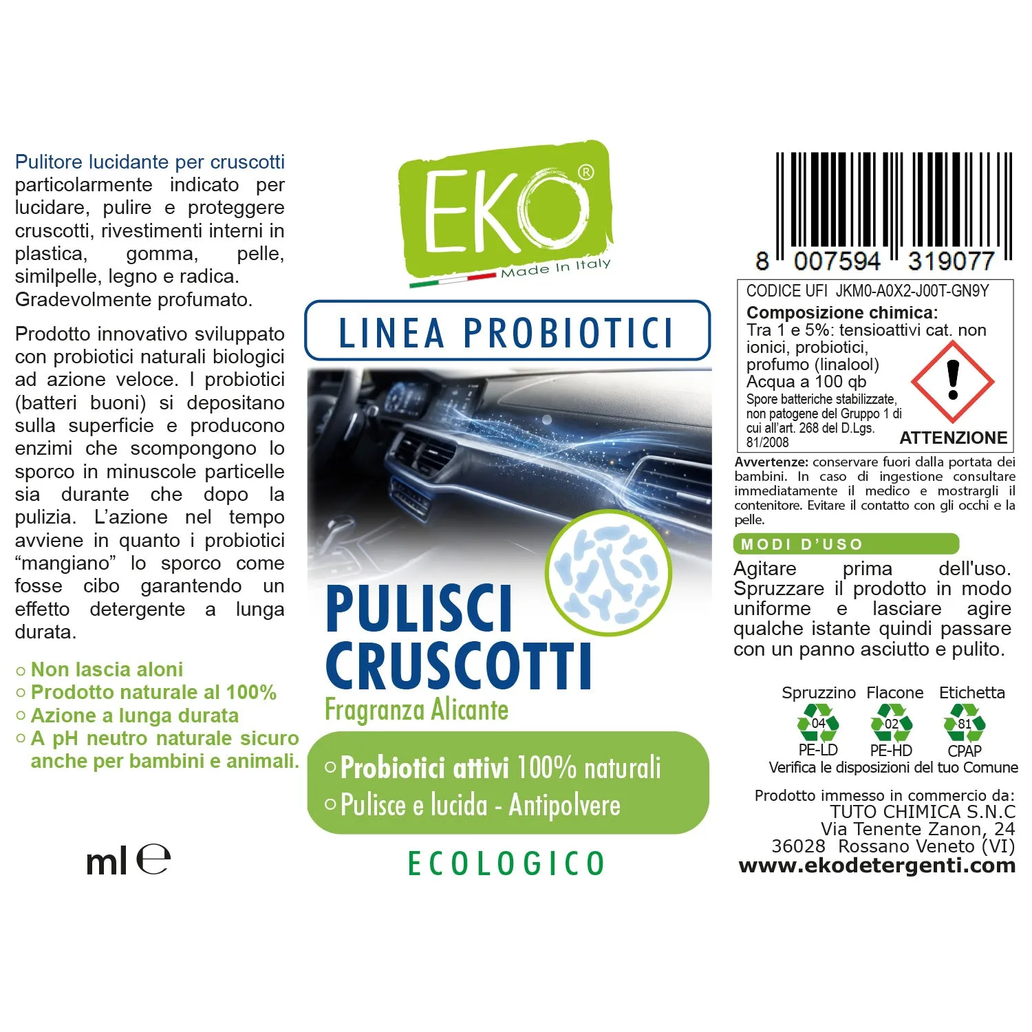 Tuto Chimica spray cruscotto probiotici 120 ml