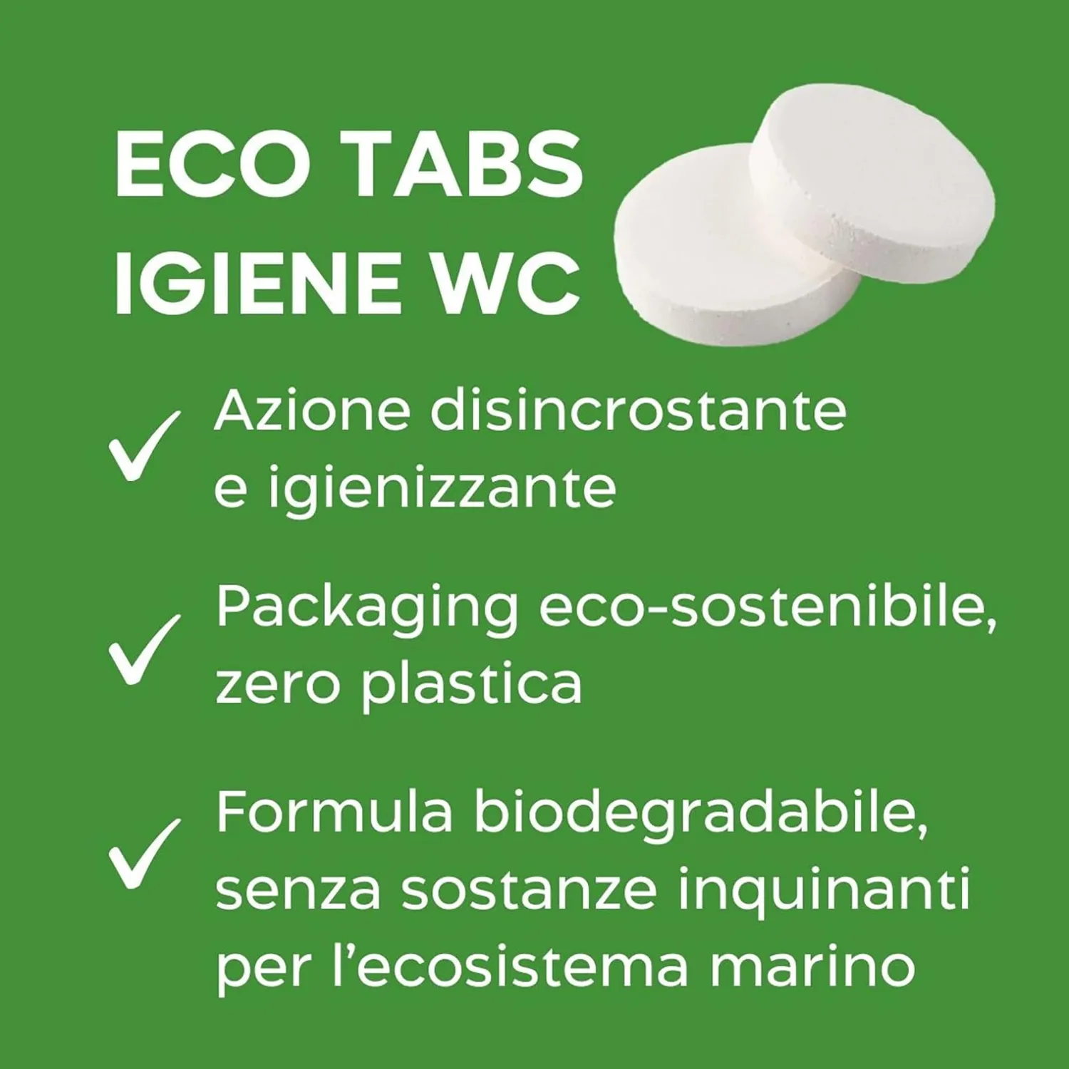 Biolù Eco Tabs detergente wc menta limone 20 tabs plastic-free