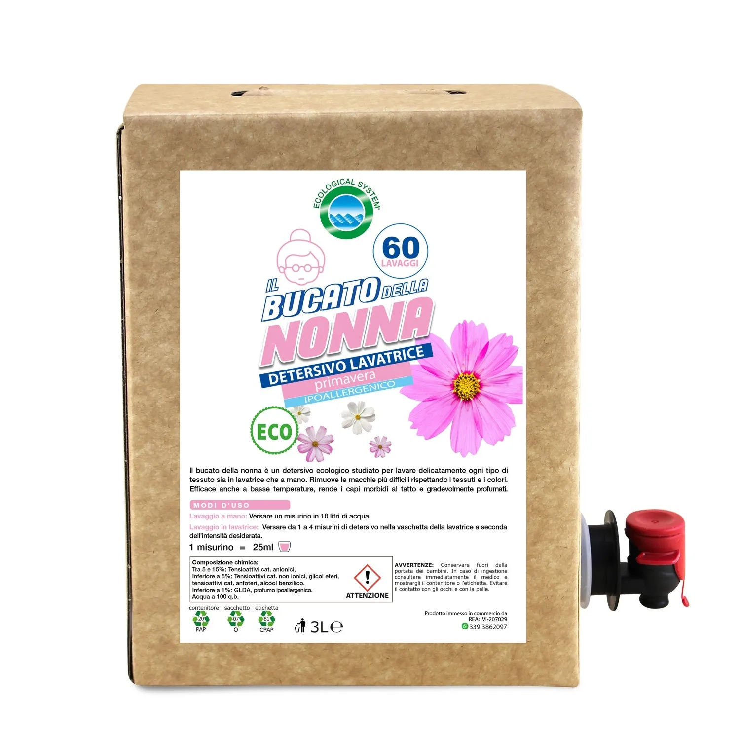 Bucato della Nonna Eko detersivo lavatrice 1,1L lavanda ipoallergenico