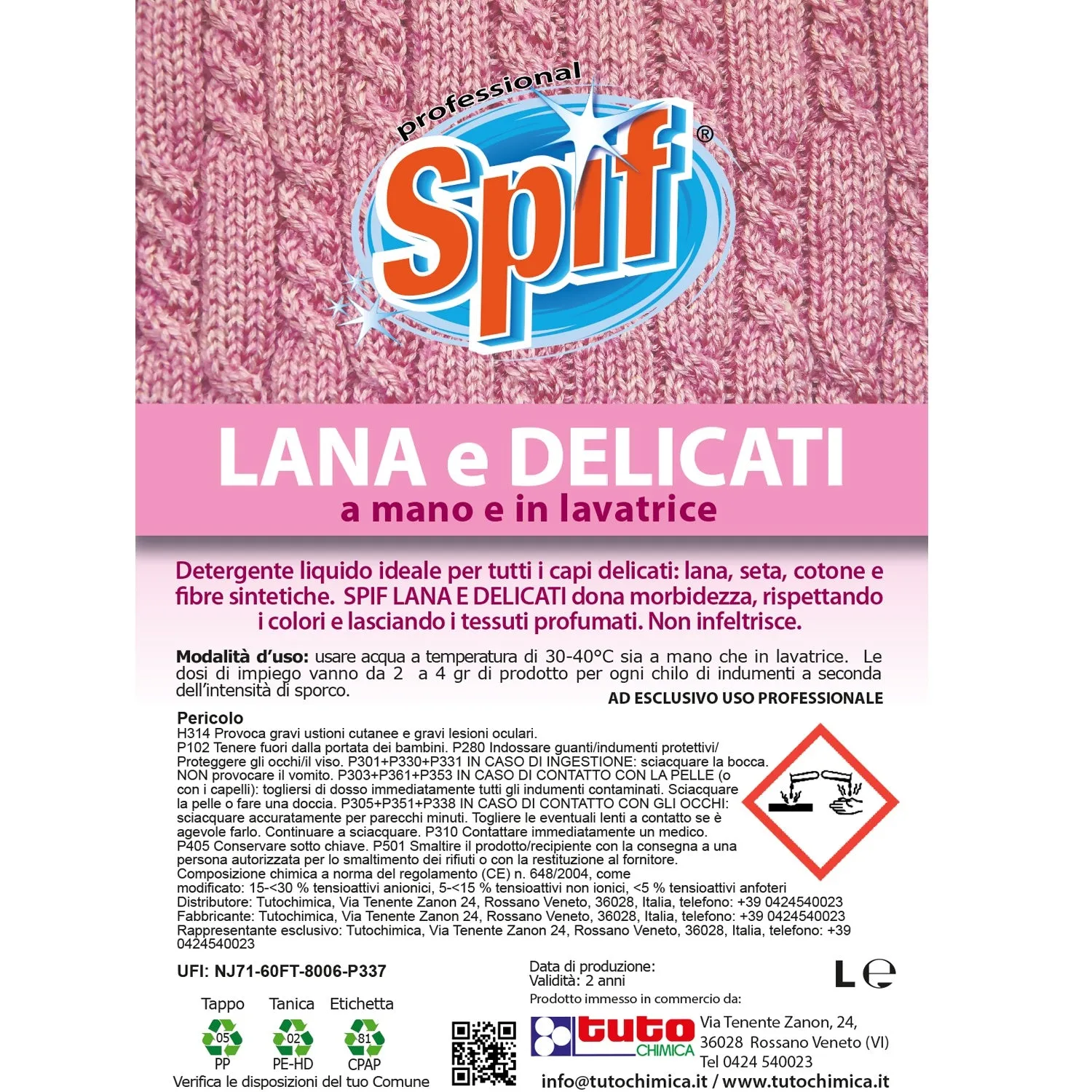 Tuto Chimica Spif Lana e Delicati Detersivo Liquido 1 L Lana
