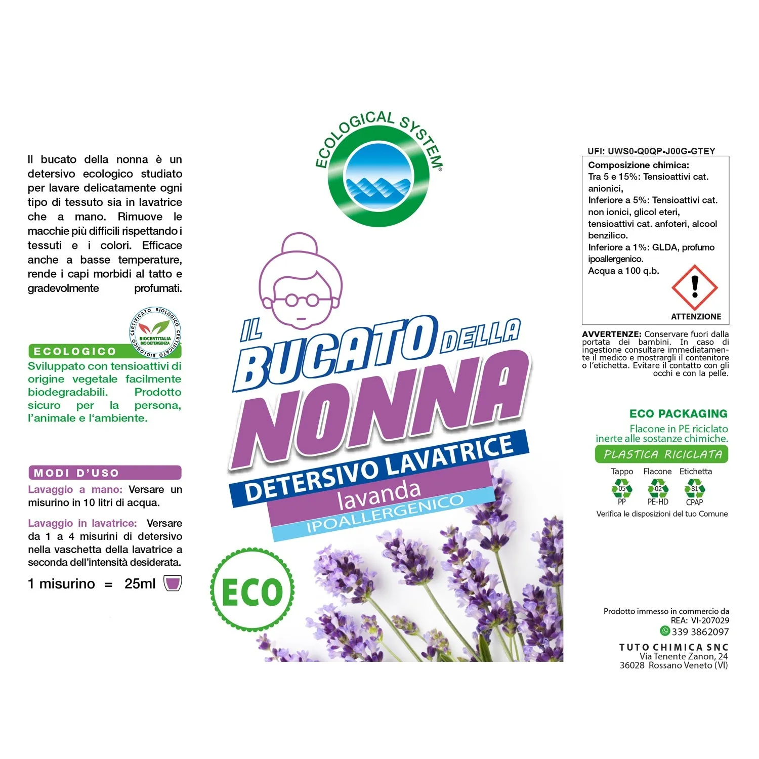 Tuto Chimica Bucato della Nonna kit 3x1,1 L lavatrice