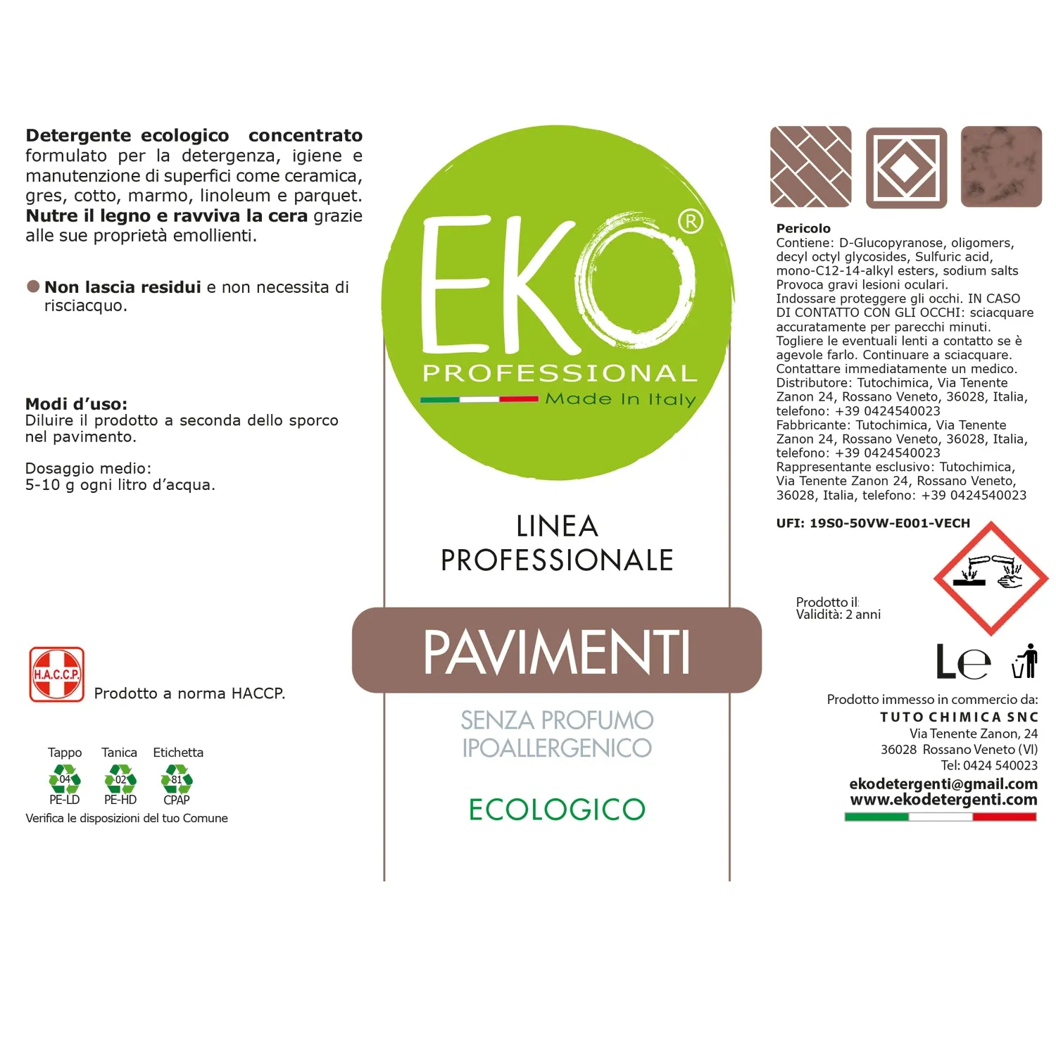 Tuto Chimica Eko Professional detergente pavimenti 1L ecologico