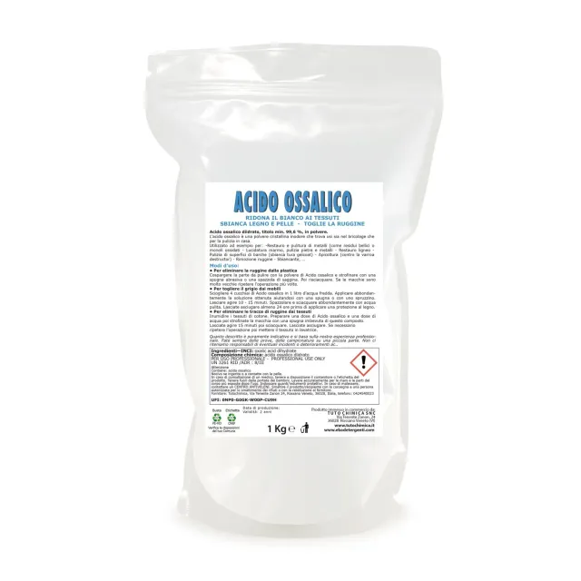 Tuto Chimica Acido Ossalico polvere 500 g puro 99,6%