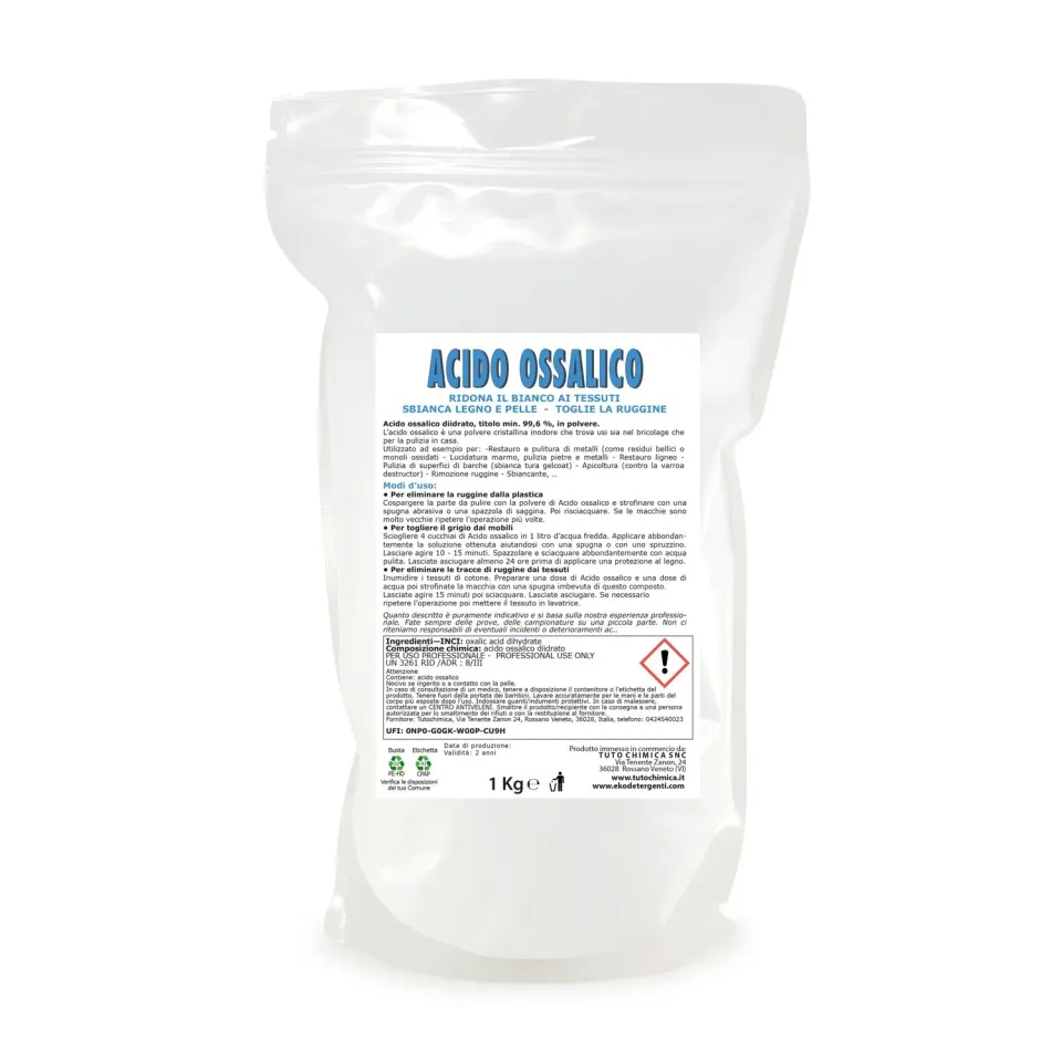 Tuto Chimica Acido Ossalico polvere 500 g puro 99,6%
