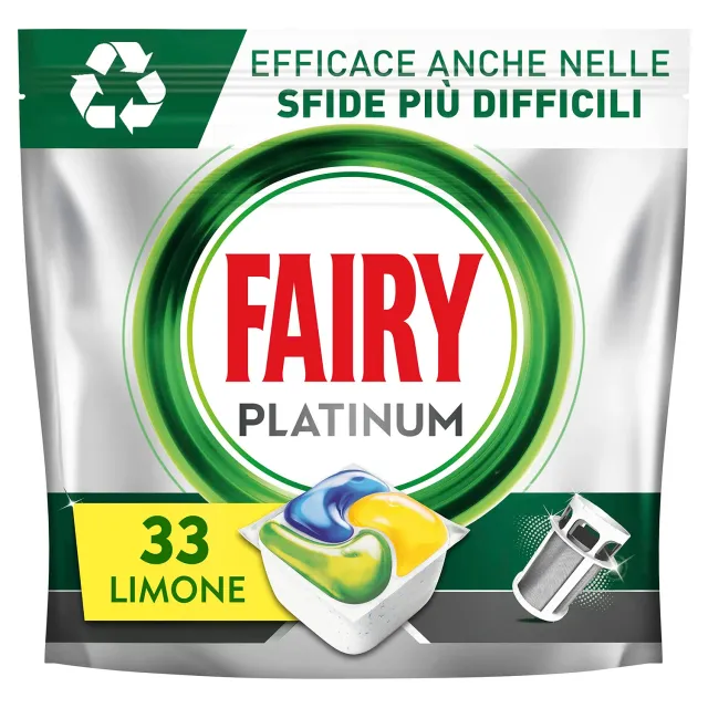 Fairy Platinum pastiglie lavastoviglie 33 caps limone