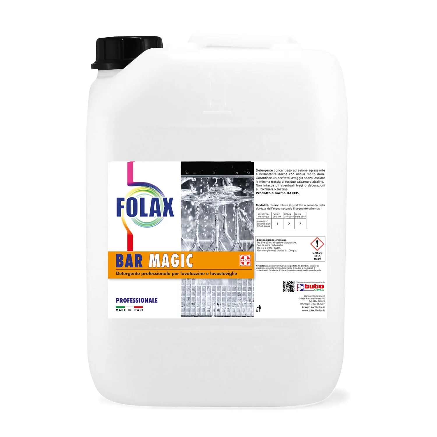 Tuto Chimica Folax Bar Magic detergente lavabicchieri 5L horeca