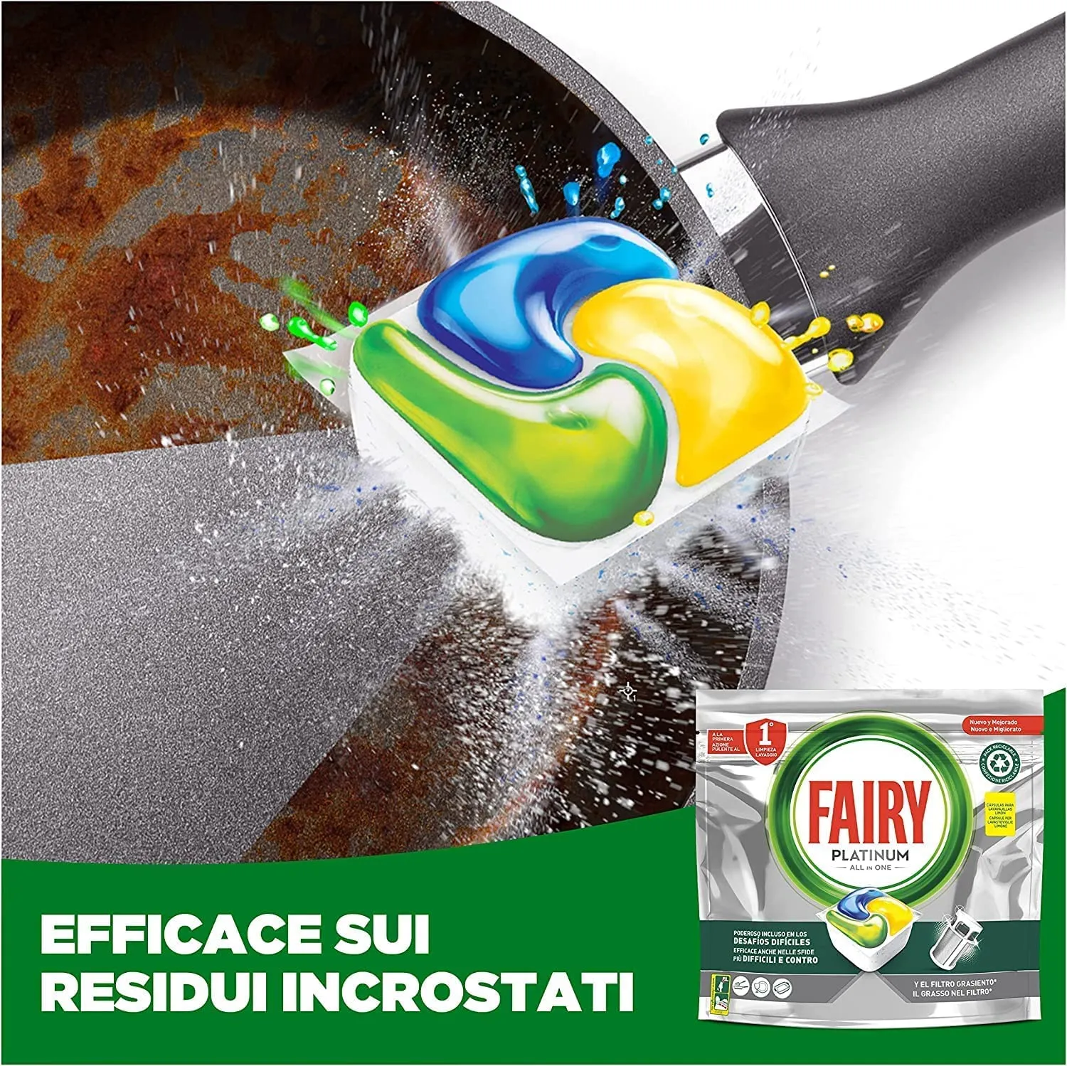 Fairy Platinum pastiglie lavastoviglie 33 caps limone