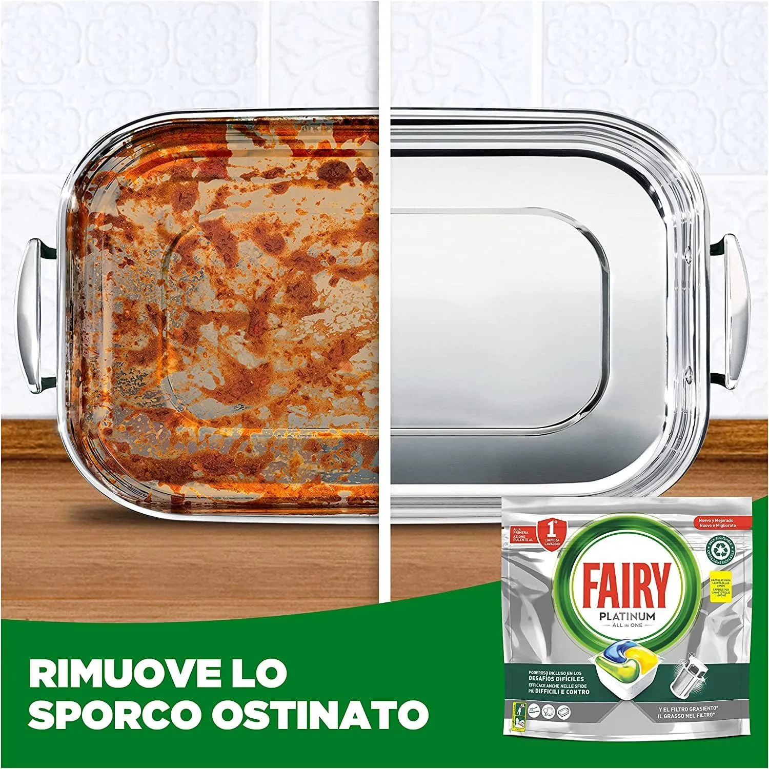 Fairy Platinum Limone pastiglie lavastoviglie 54 capsule sgrassanti