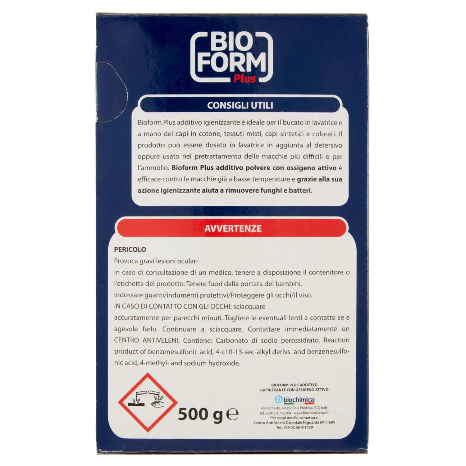 Bioform Plus Additivo Polvere smacchiatore 500g ossigeno attivo