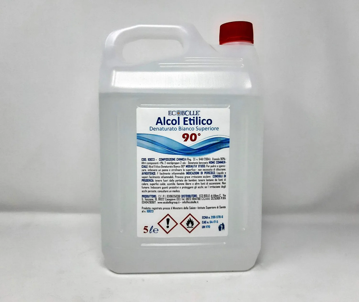 Ecobolle Spirito Puro 90° alcool etilico 2x5 L