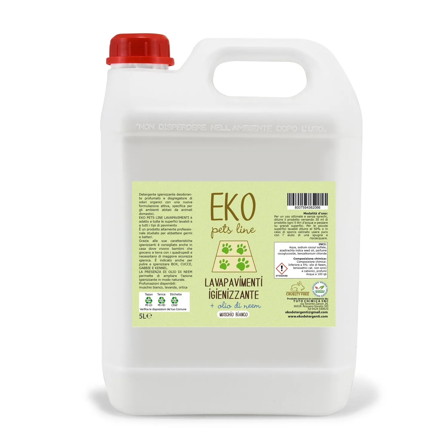 Tuto Chimica Eko Pets detergente pavimenti 500ml lavanda neem