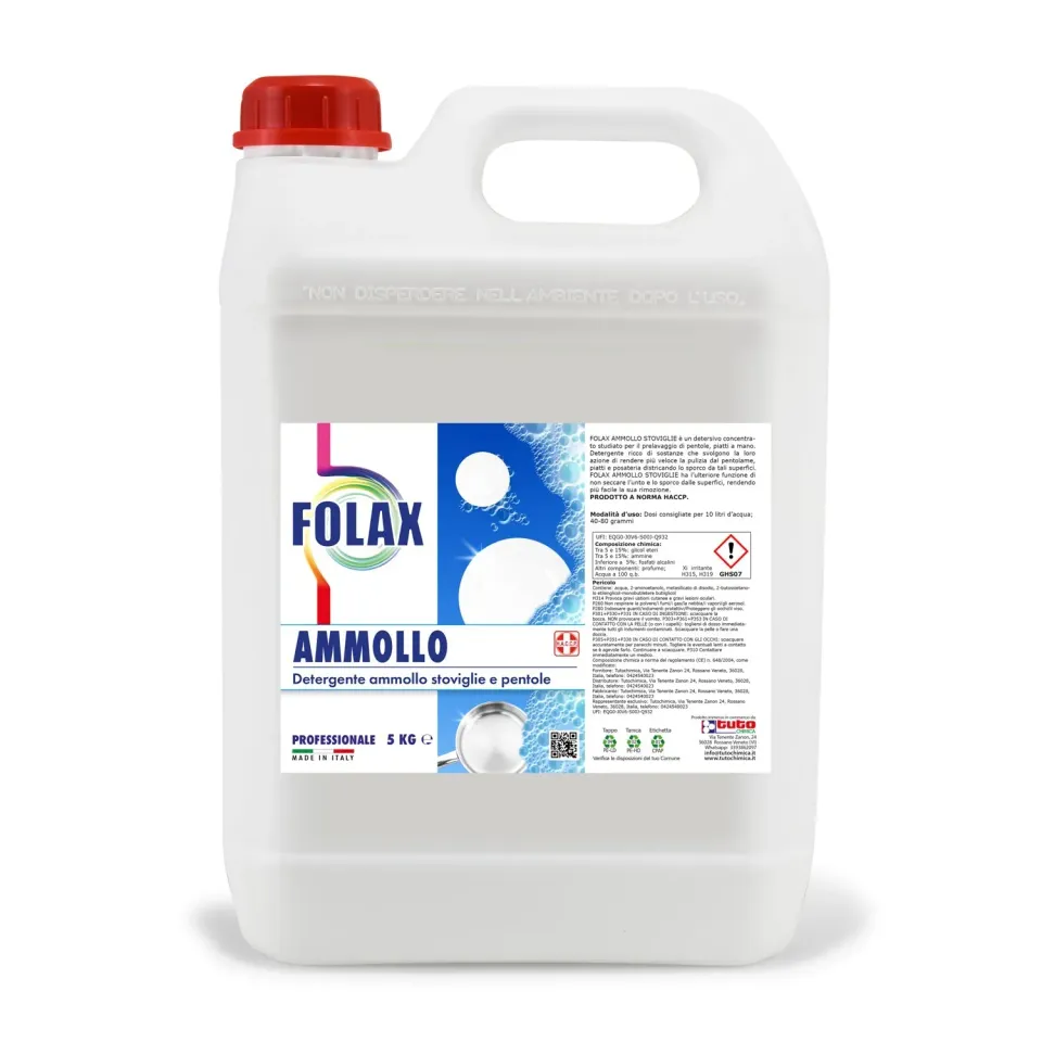 Tuto Chimica Folax Ammollo Stoviglie detersivo 5 kg pro
