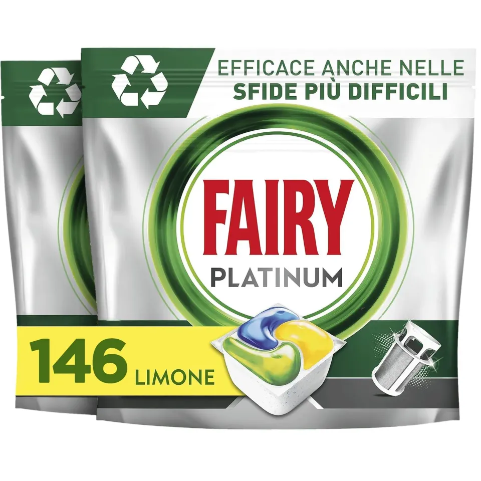 Fairy Platinum Pastiglie Lavastoviglie 146pz Limone Sgrassante