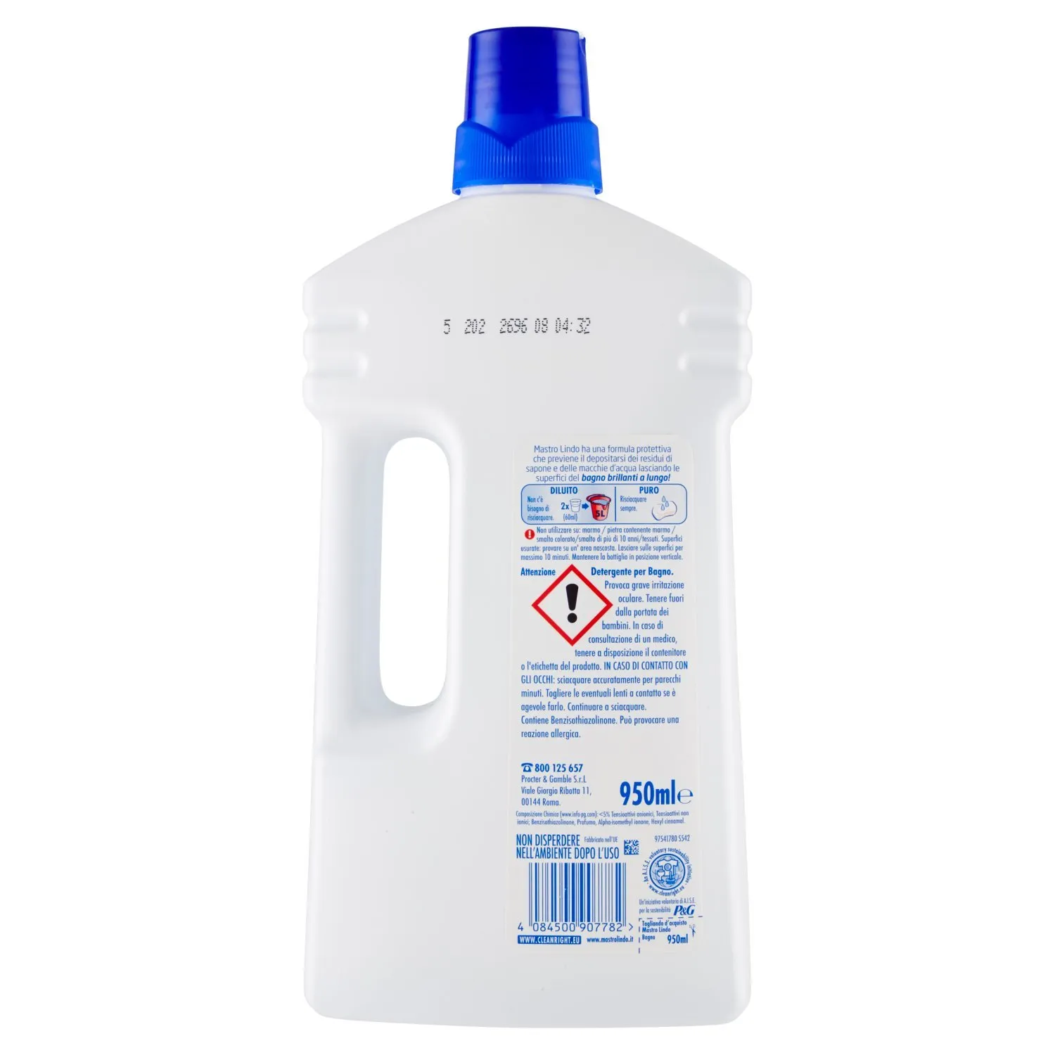 Mastro Lindo Detergente bagno 6x950ml fresco profumo