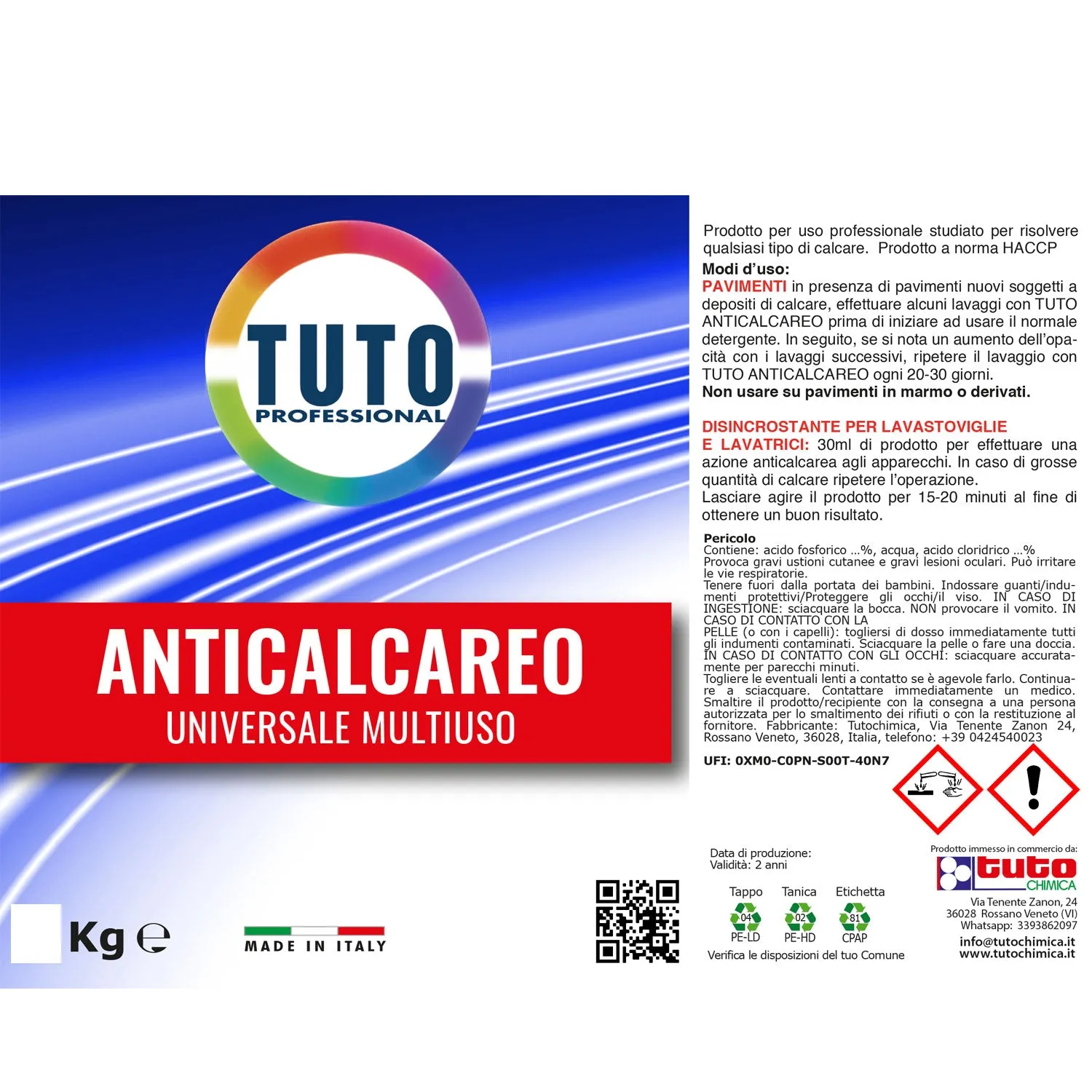 Tuto Anticalcare disincrostante 500 g pavimenti lavatrici