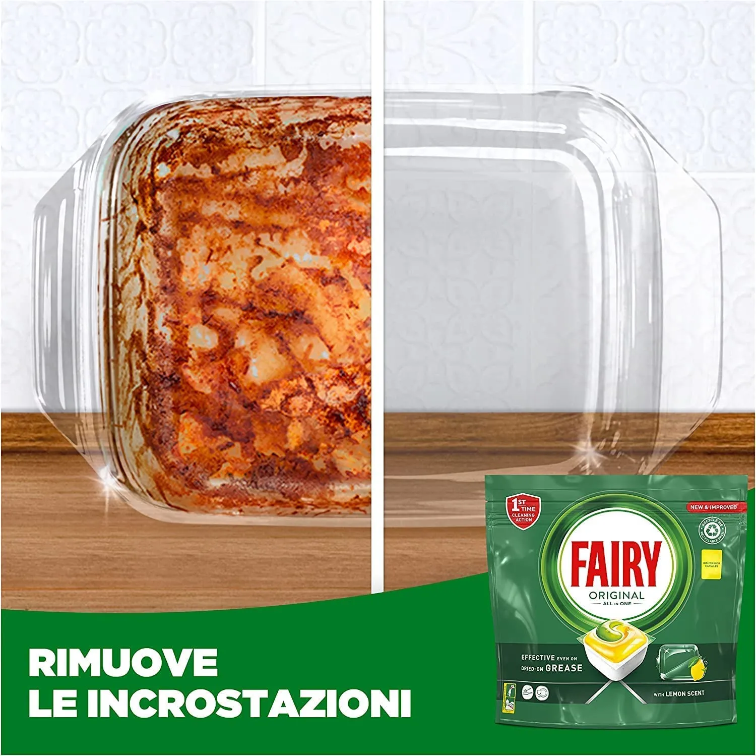 Fairy Original Limone pastiglie lavastoviglie 44 capsule brillanti
