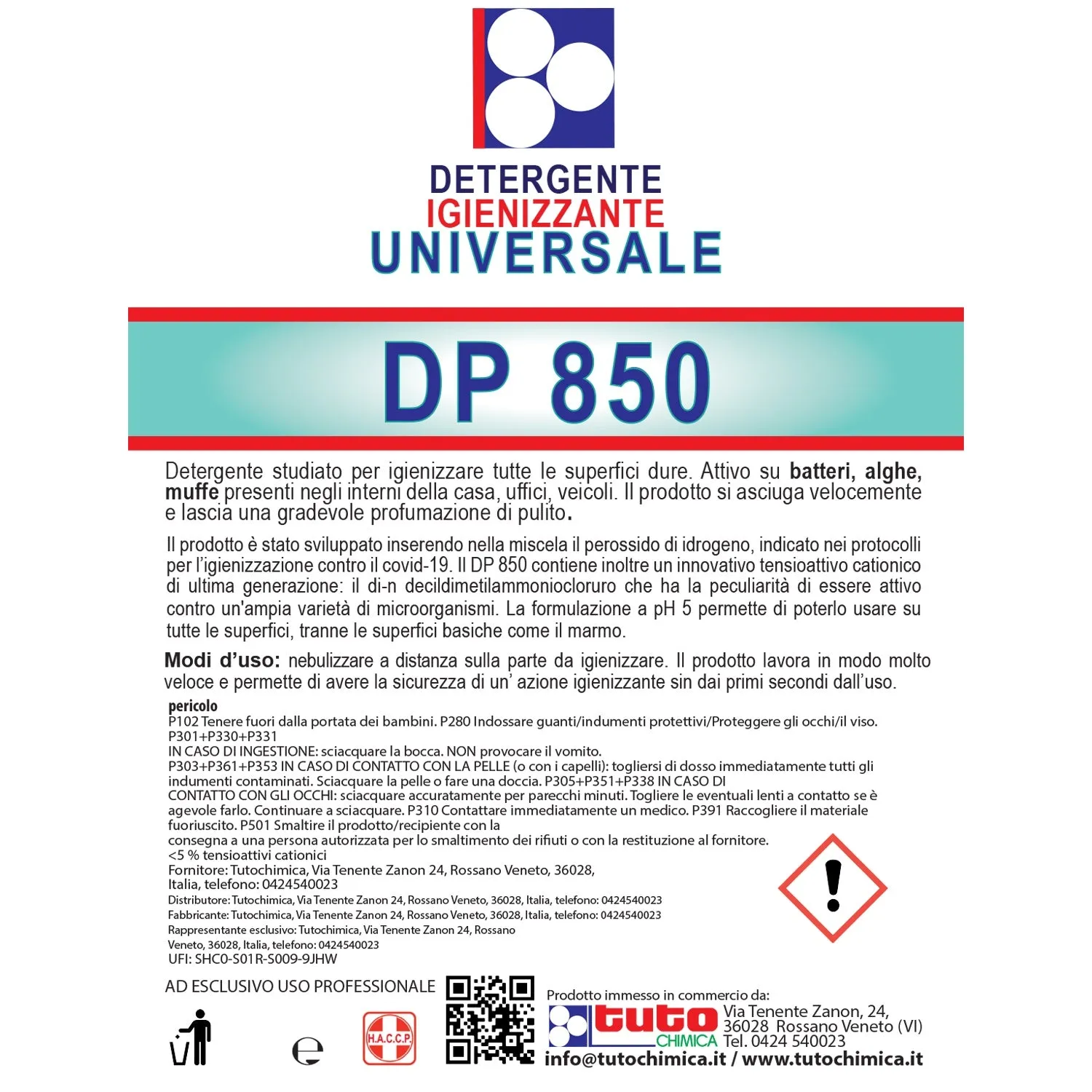 Tuto Chimica DP 850 igienizzante universale spray 500 ml