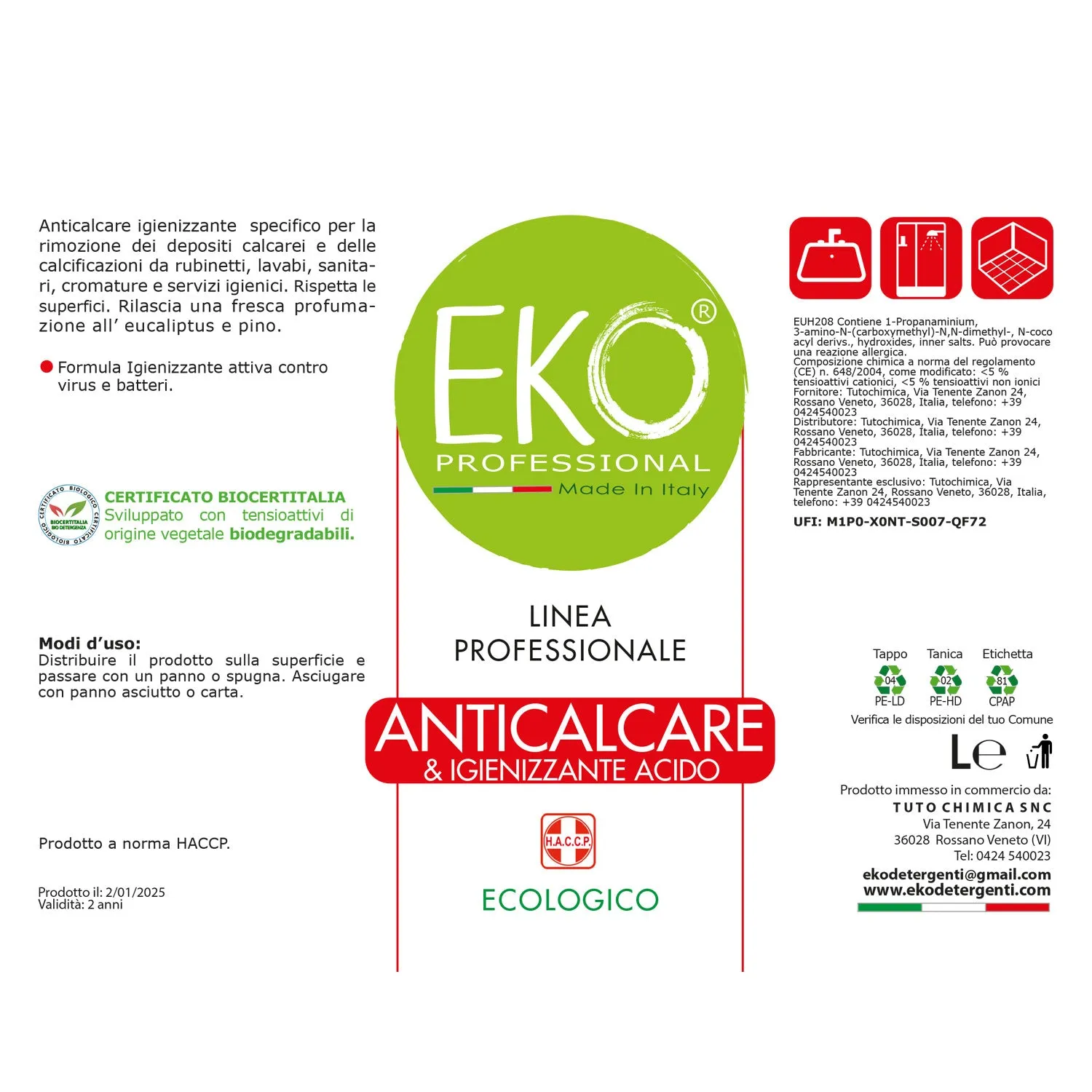 Tuto Chimica Eko Professional anticalcare 500 ml eucalipto