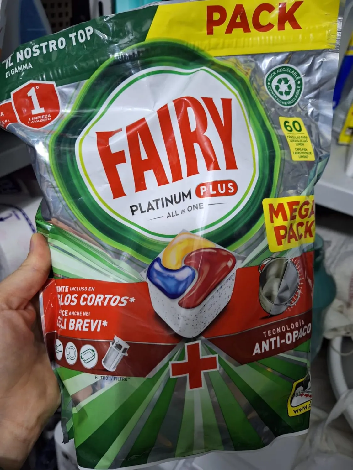 Fairy Platinum Plus pastiglie lavastoviglie 192 pz limone tutto in uno