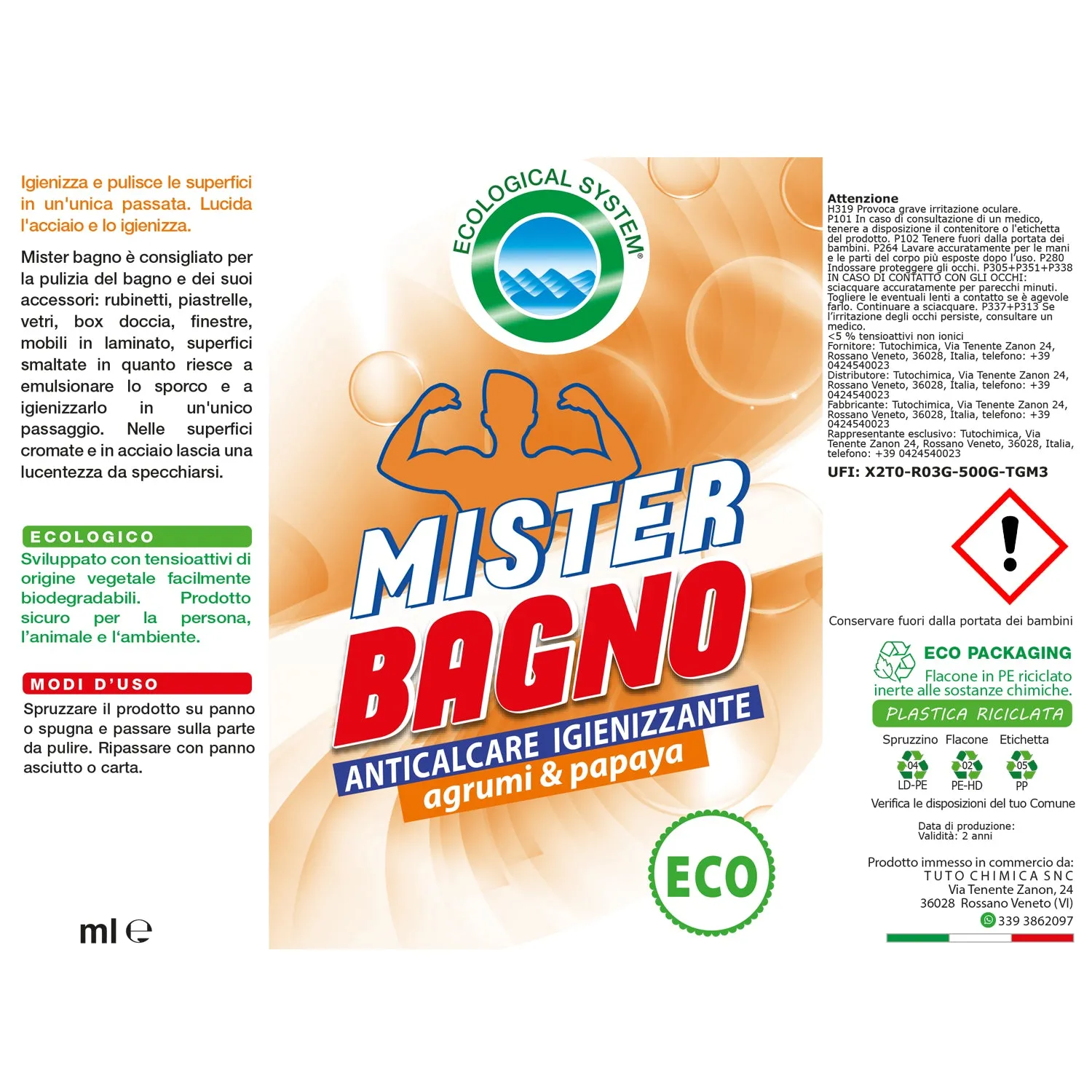 Tuto Chimica Mister Bagno detersivo bagno 500 ml agrumi