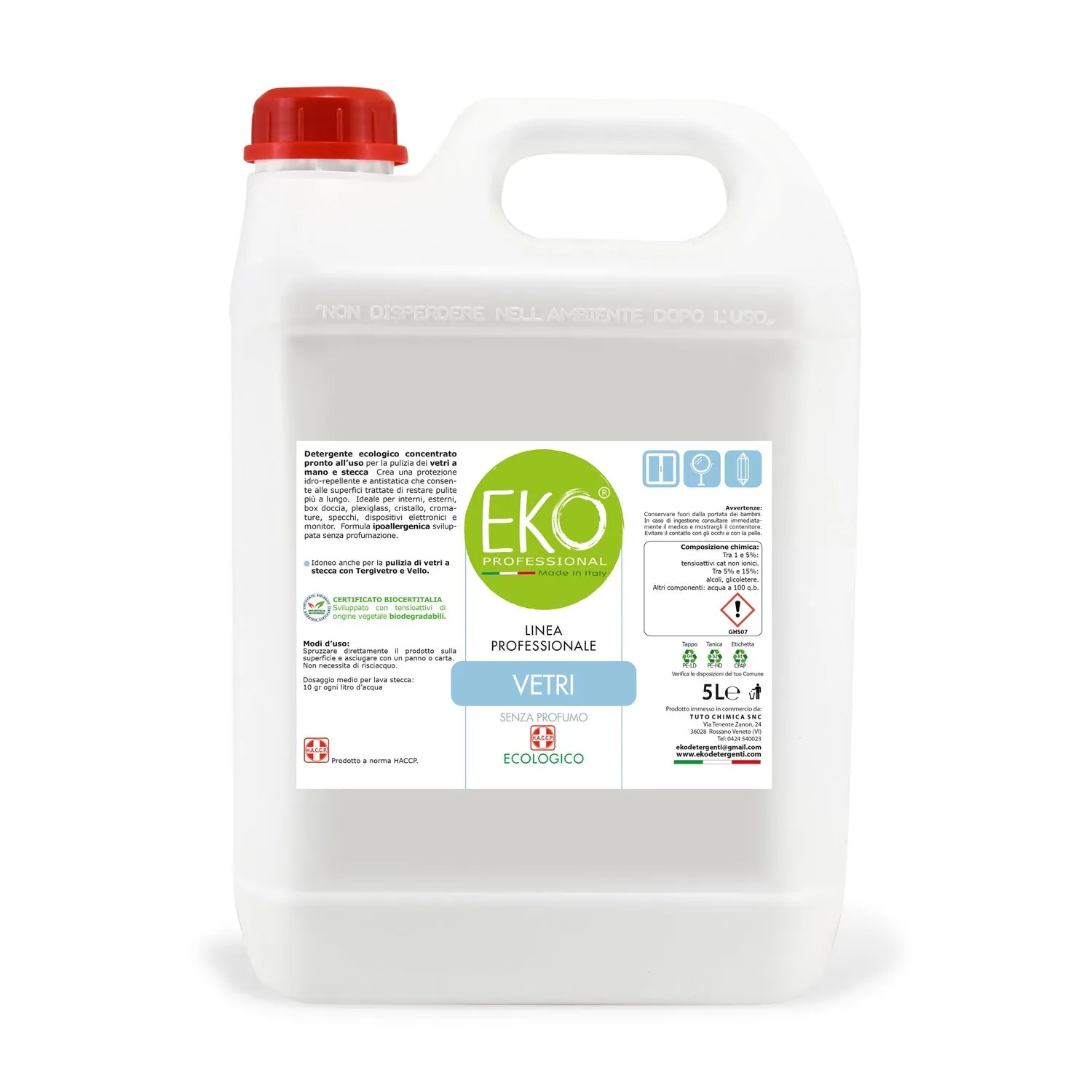 Tuto Chimica Eko Professional detergente vetri 500 ml ipoallergenico