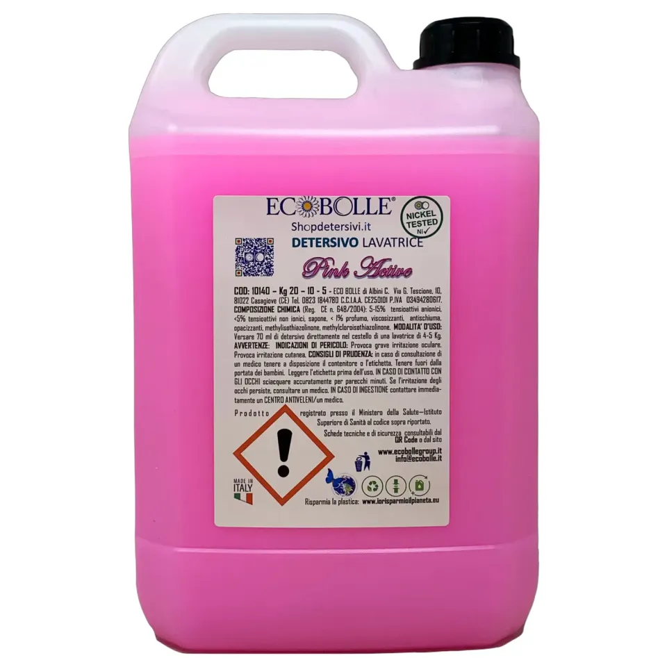Ecobolle Pink Active detersivo bucato 10 kg super profumato