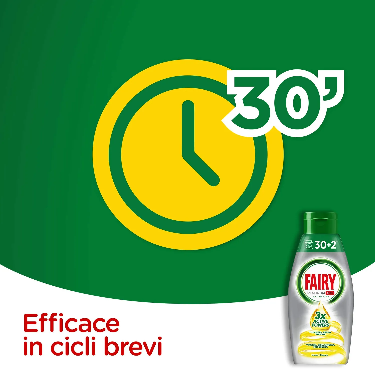 Fairy Platinum Gel lavastoviglie 384 lavaggi limone