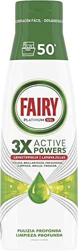 Fairy Platinum gel lavastoviglie 50 lavaggi limone