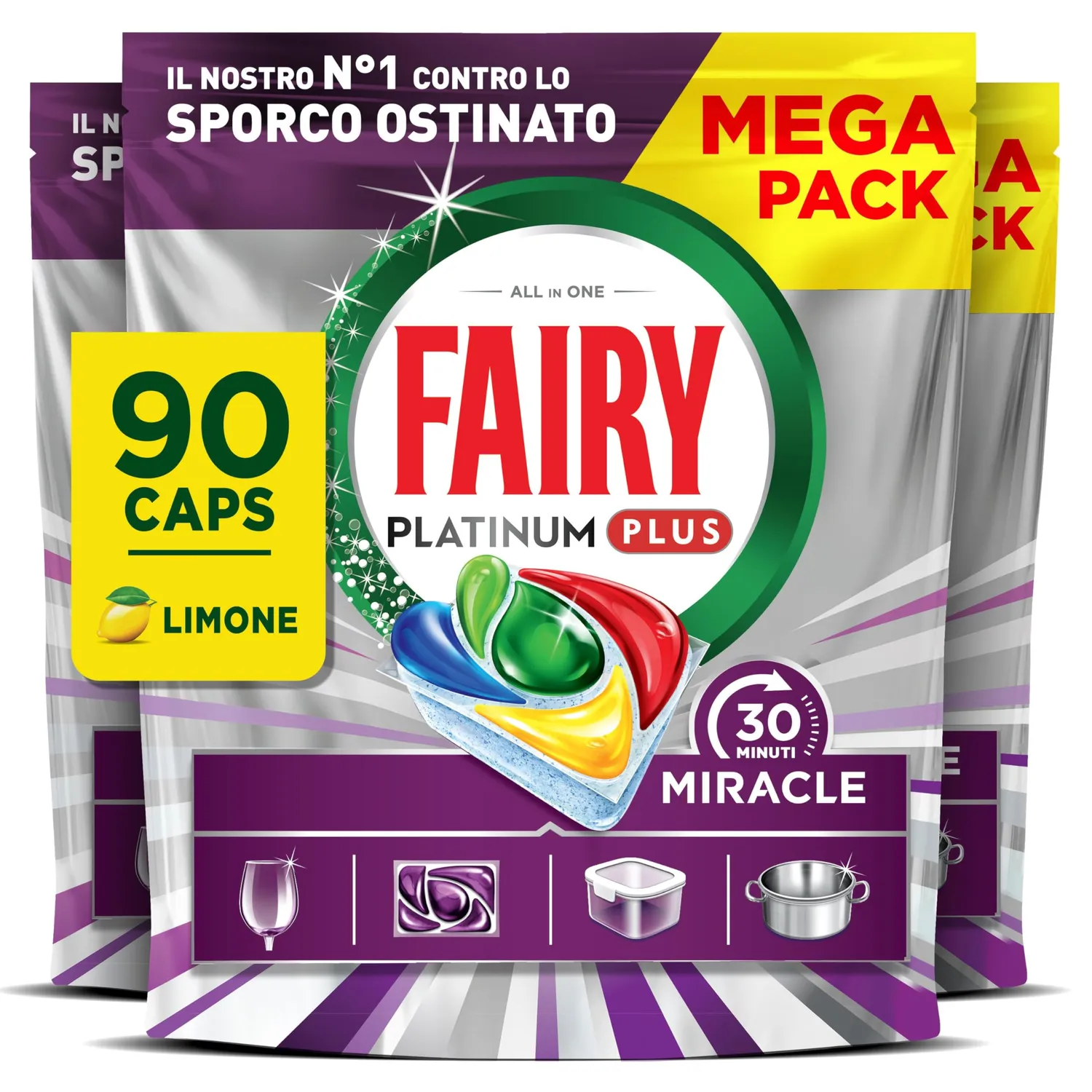 Fairy Platinum Plus pastiglie 152 capsule limone