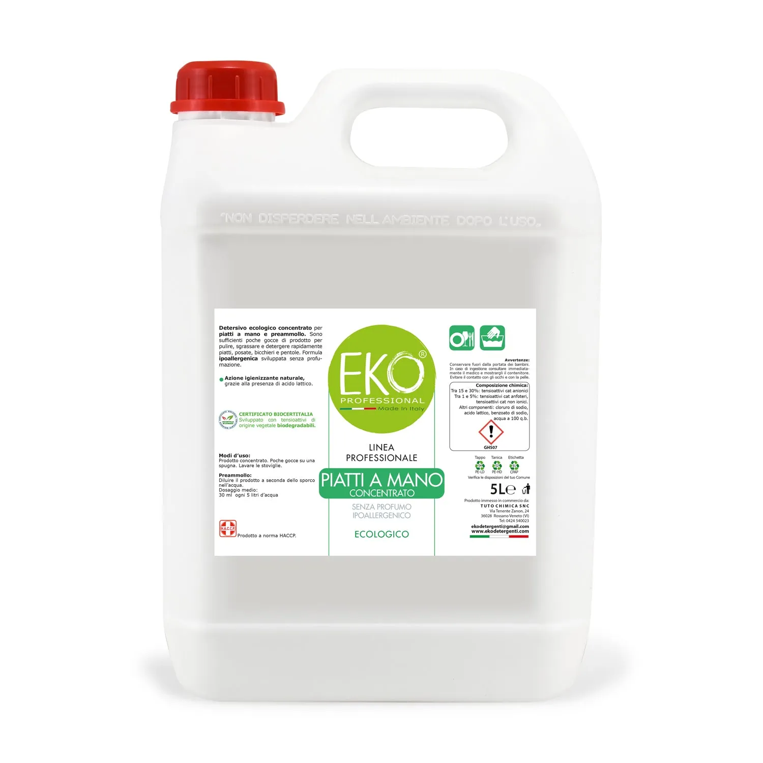 Tuto Chimica Eko Professional detersivo piatti 1L acido lattico