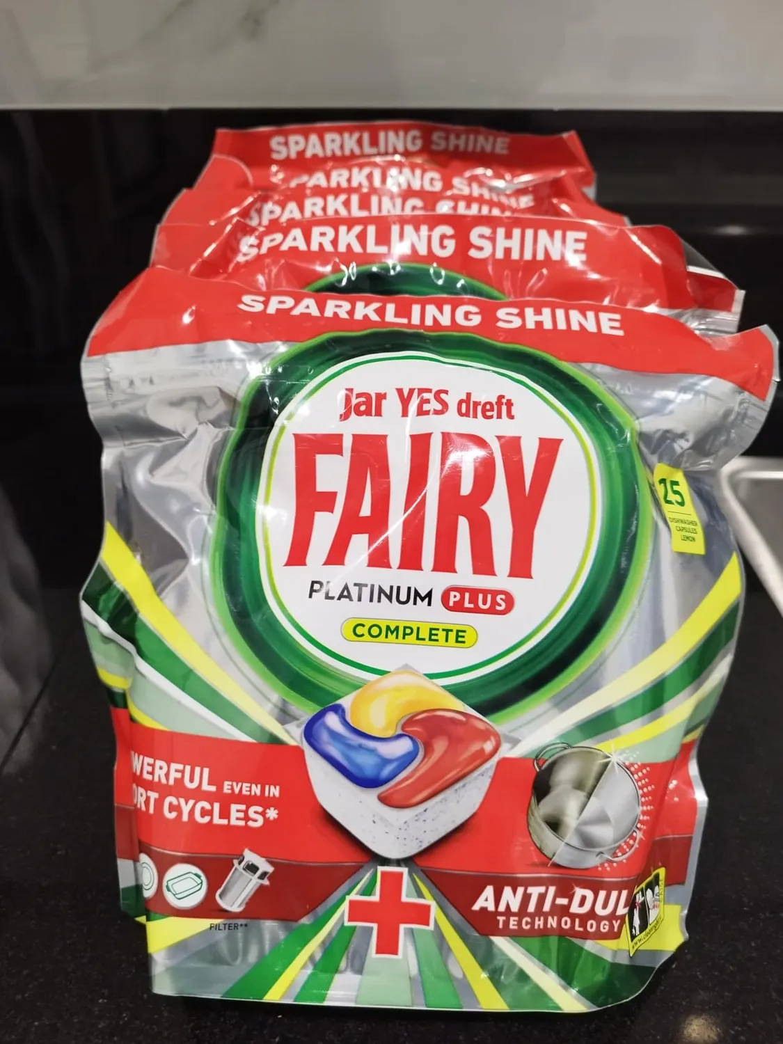Fairy Platinum Plus pastiglie lavastoviglie 125pz limone