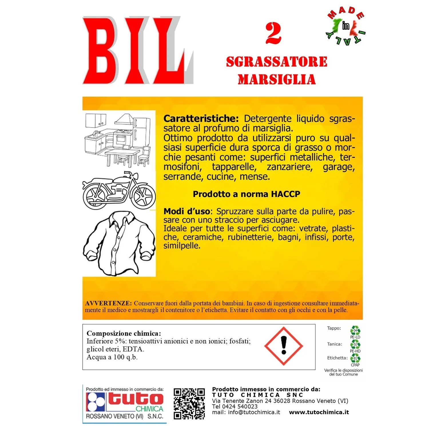 Tuto Chimica Bil 2 sgrassatore Marsiglia multiuso 500ml