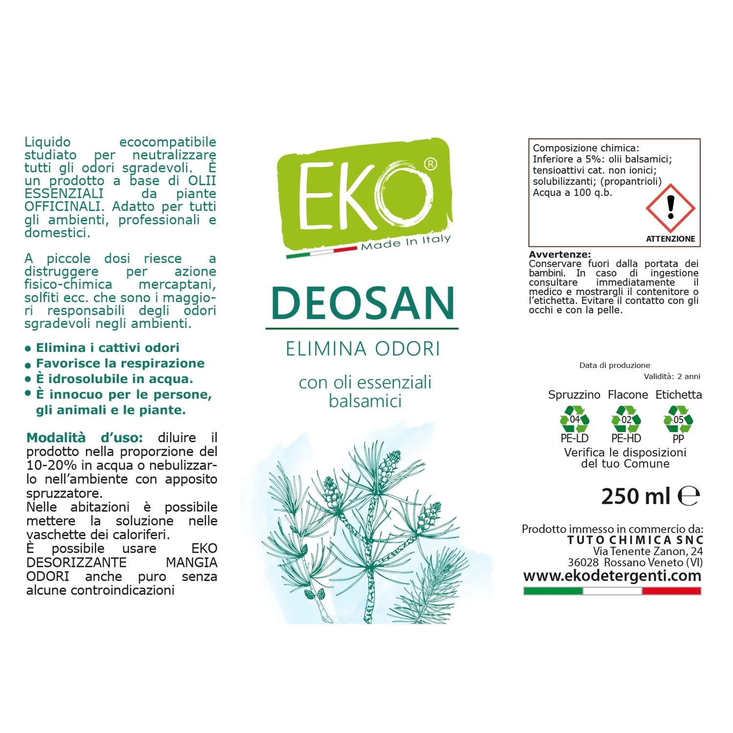 Eko Deosan deodorante ambienti balsamico 250ml concentrato