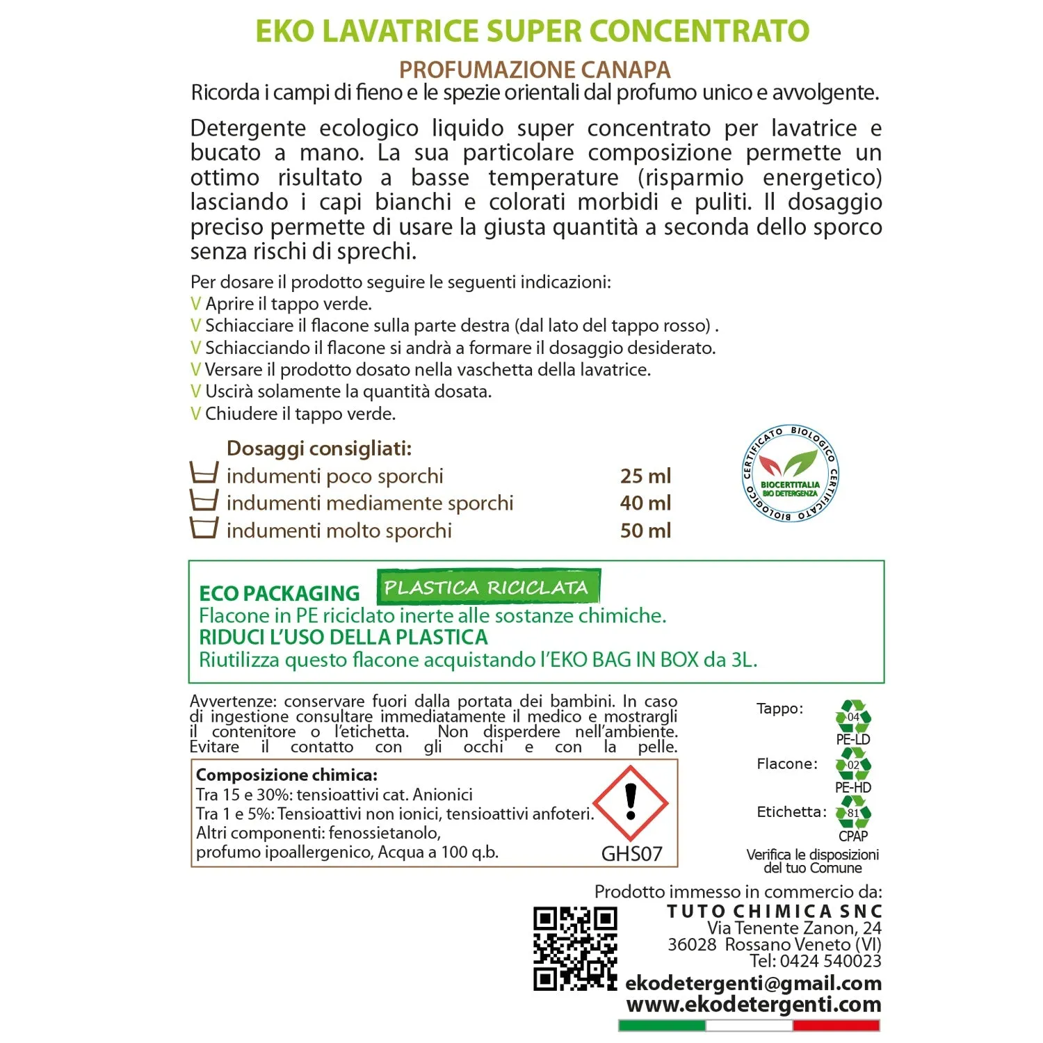 Tuto Chimica Eko detersivo bucato 600 ml lavanda 24 lavaggi