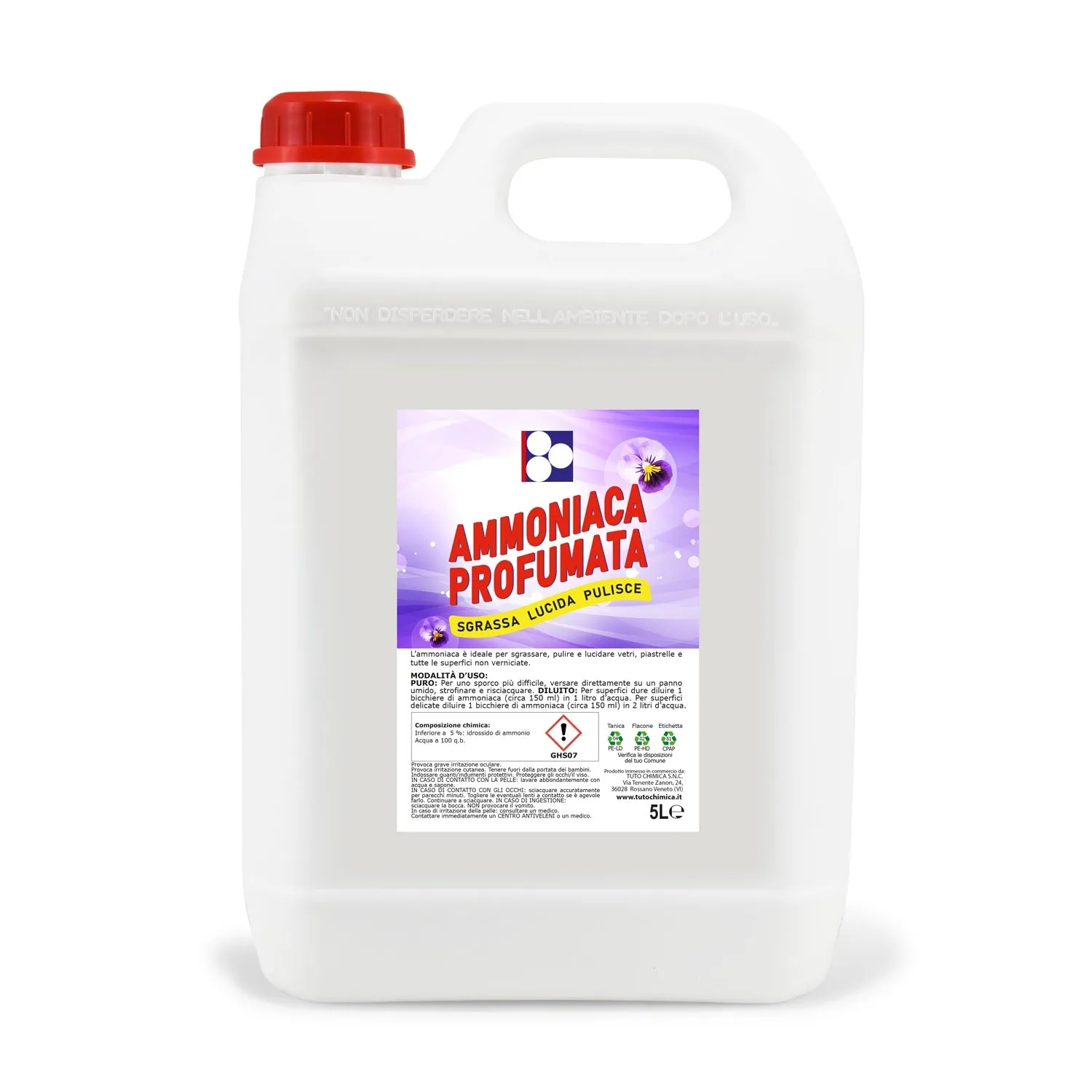 Tuto Chimica Ammoniaca Profumata Detergente Sgrassante 1 L Vetri